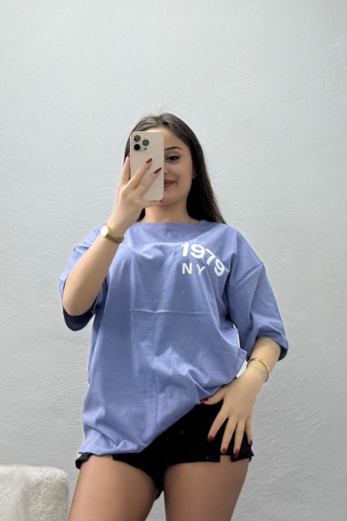 Kompakt Penye Unisex Tişört Boyalıgri1 - 55064.1872.