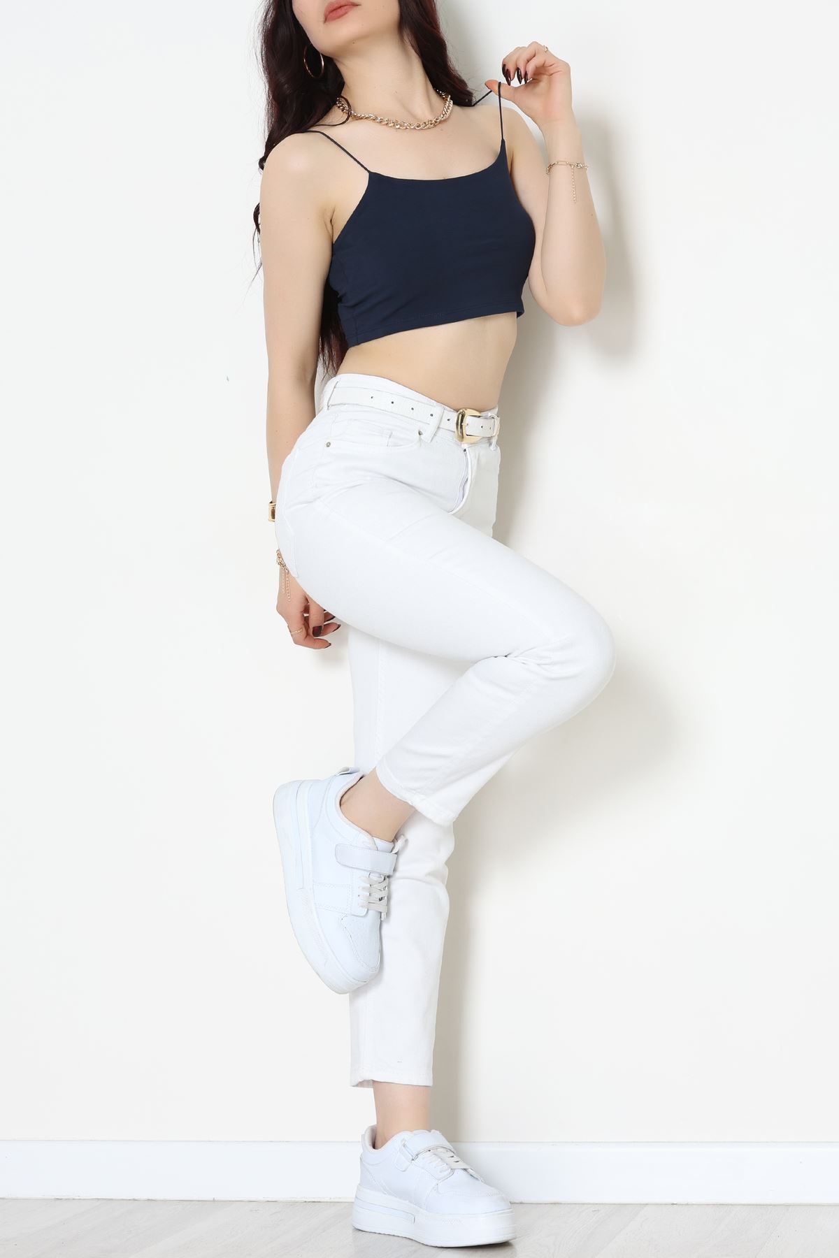 İp Askılı Crop Büstiyer Atlet Lacivert - 20544.200.