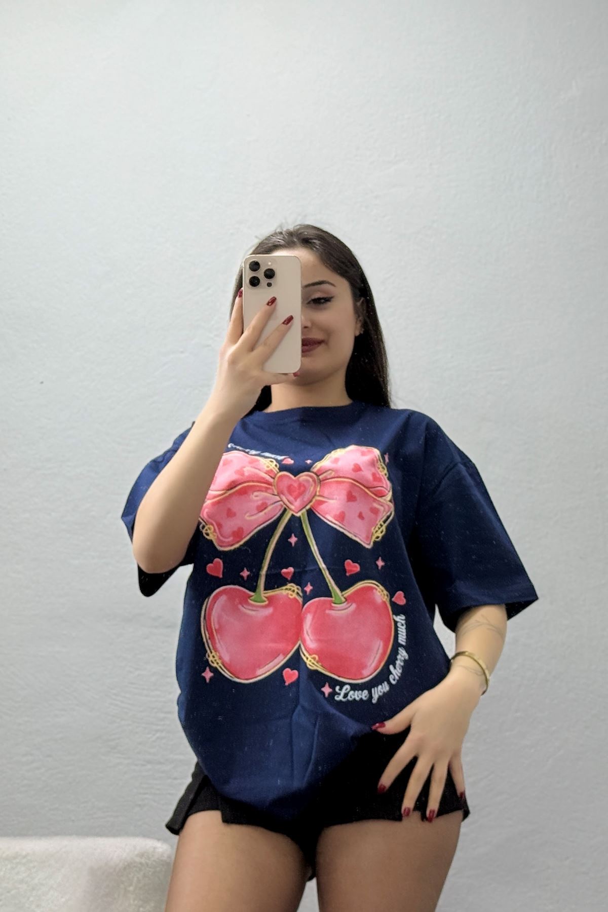 Baskılı Kompakt Penye Tişört Lacikırmızı - 55044.1872.