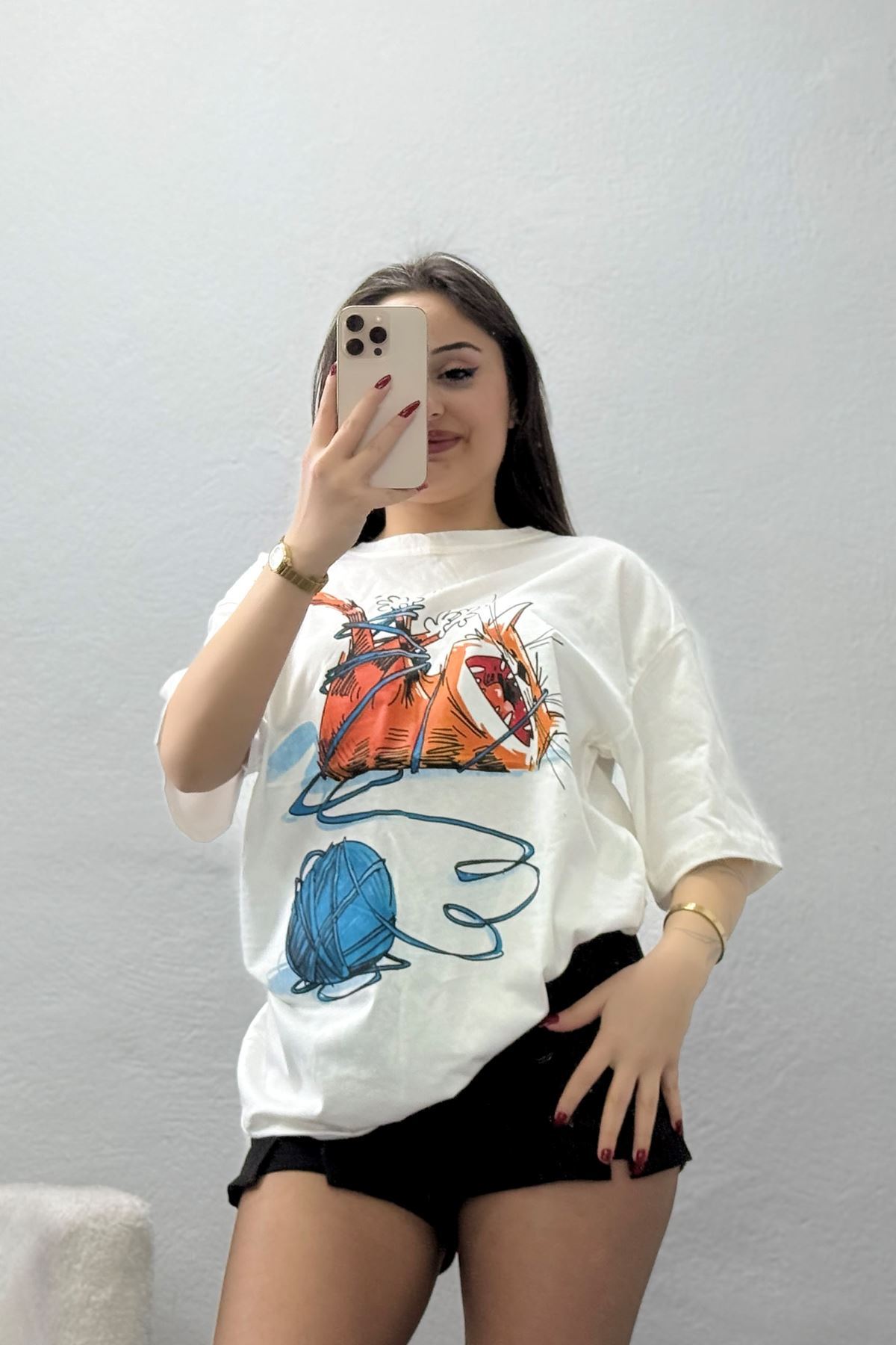 Kompakt Penye Unisex Tişört Ekruturuncu - 55064.1872.