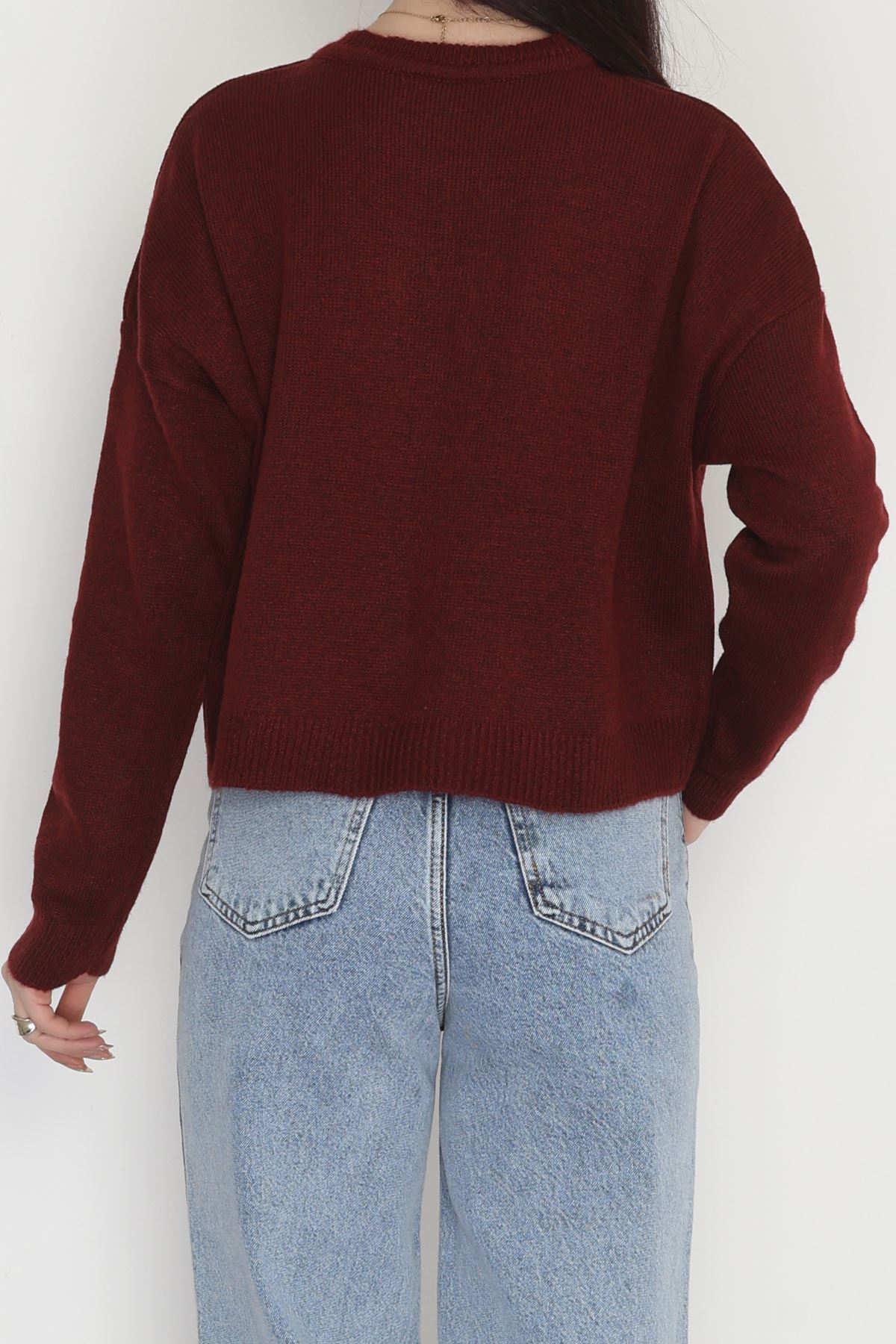 Ayıcık Baskılı Triko Bordo - 2340.1765.