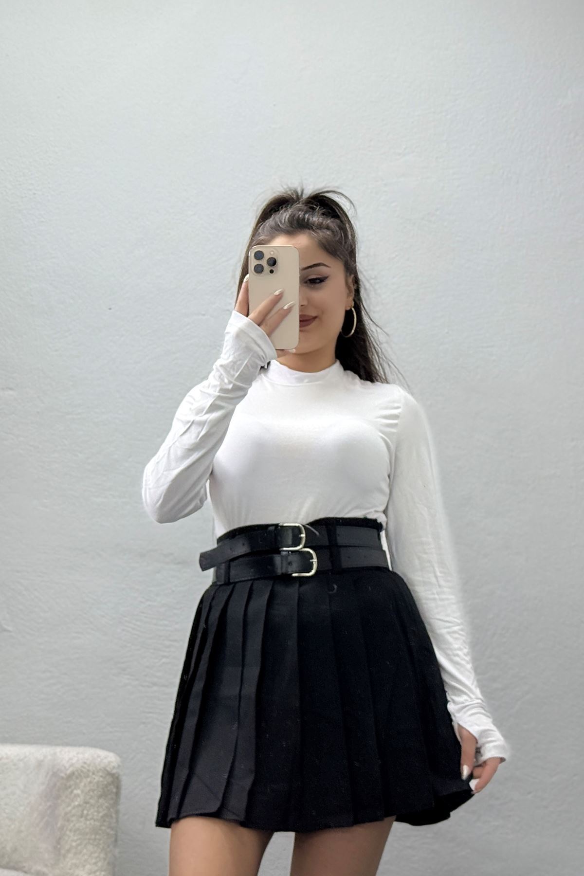 Parmak Geçmeli Bluz Beyaz - 21756.200.