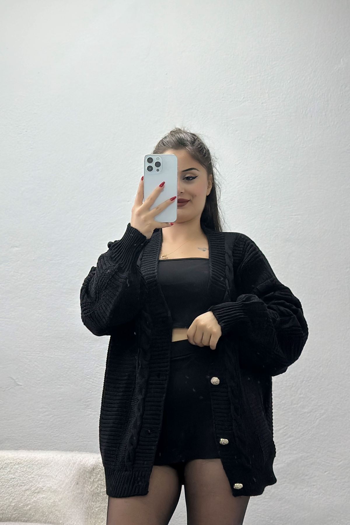 Balon Kol Hırka Siyah - 340.1577.