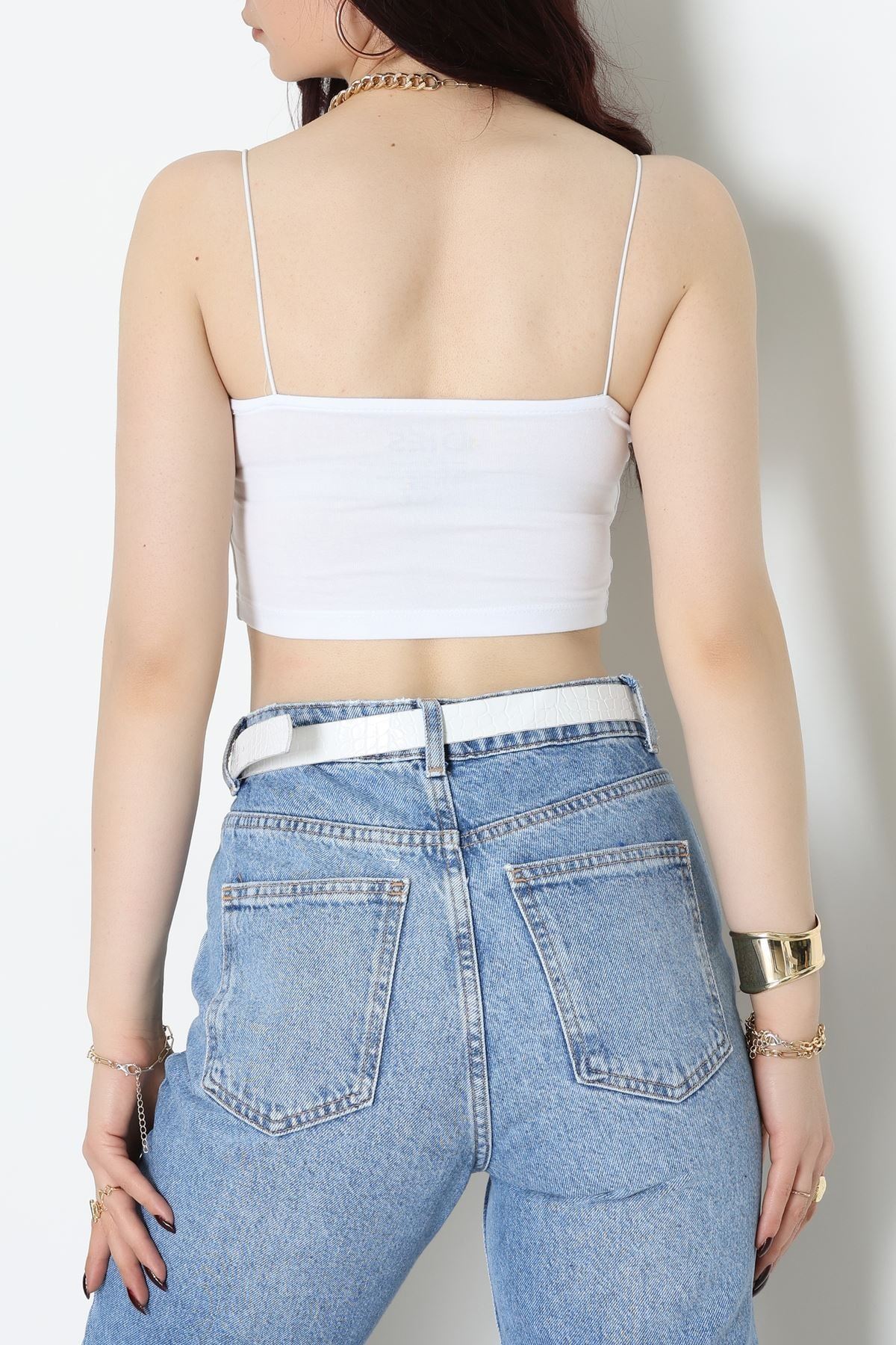 İp Askılı Crop Büstiyer Atlet Beyaz - 20544.200.