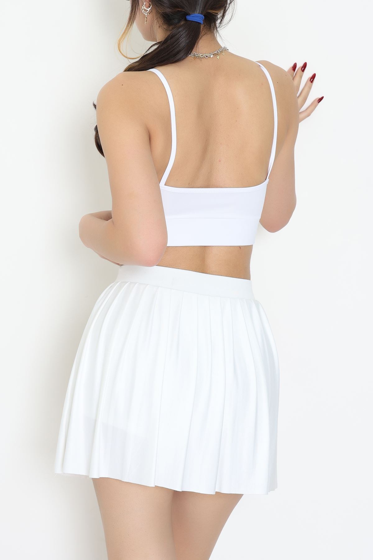 Kaplı Damla Dekolte Bustiyer Beyaz - 9028.125.