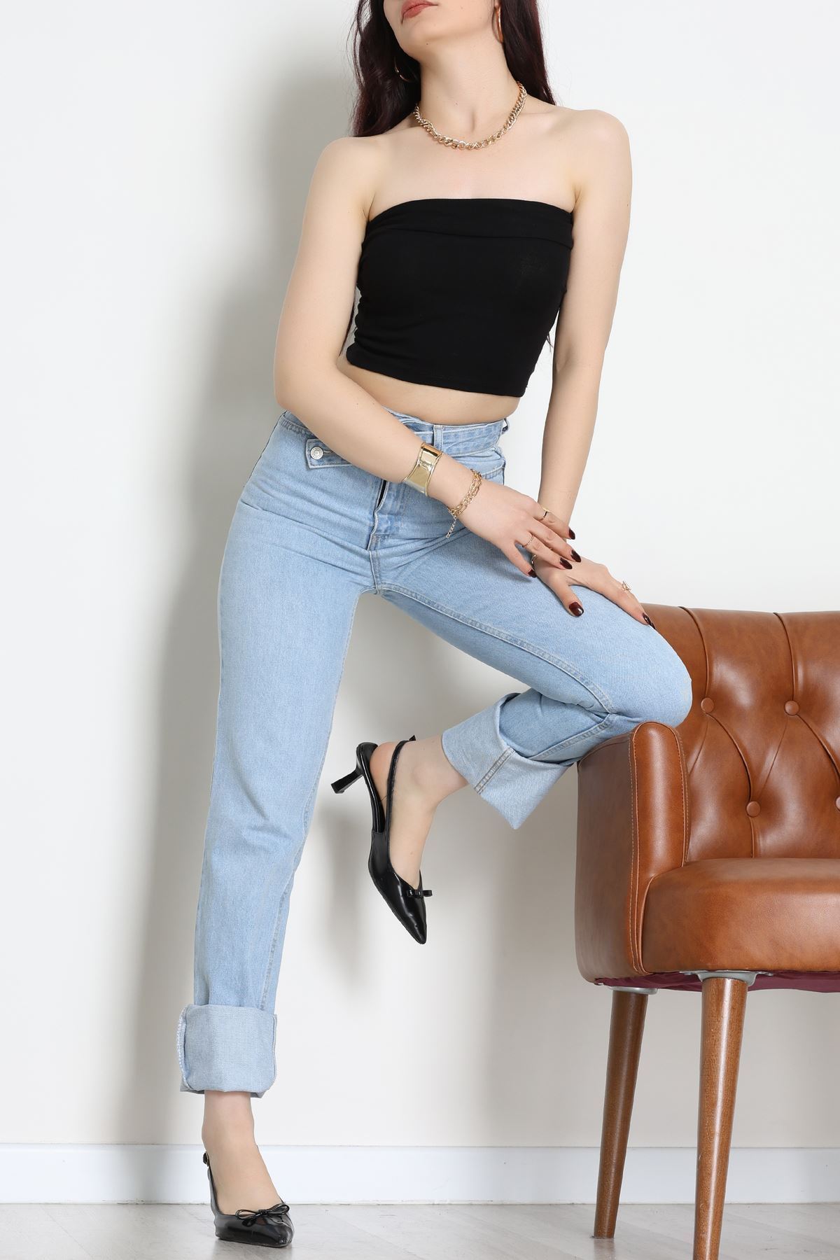 Likralı Straplez Ribana Atlet Siyah - 21922.200.