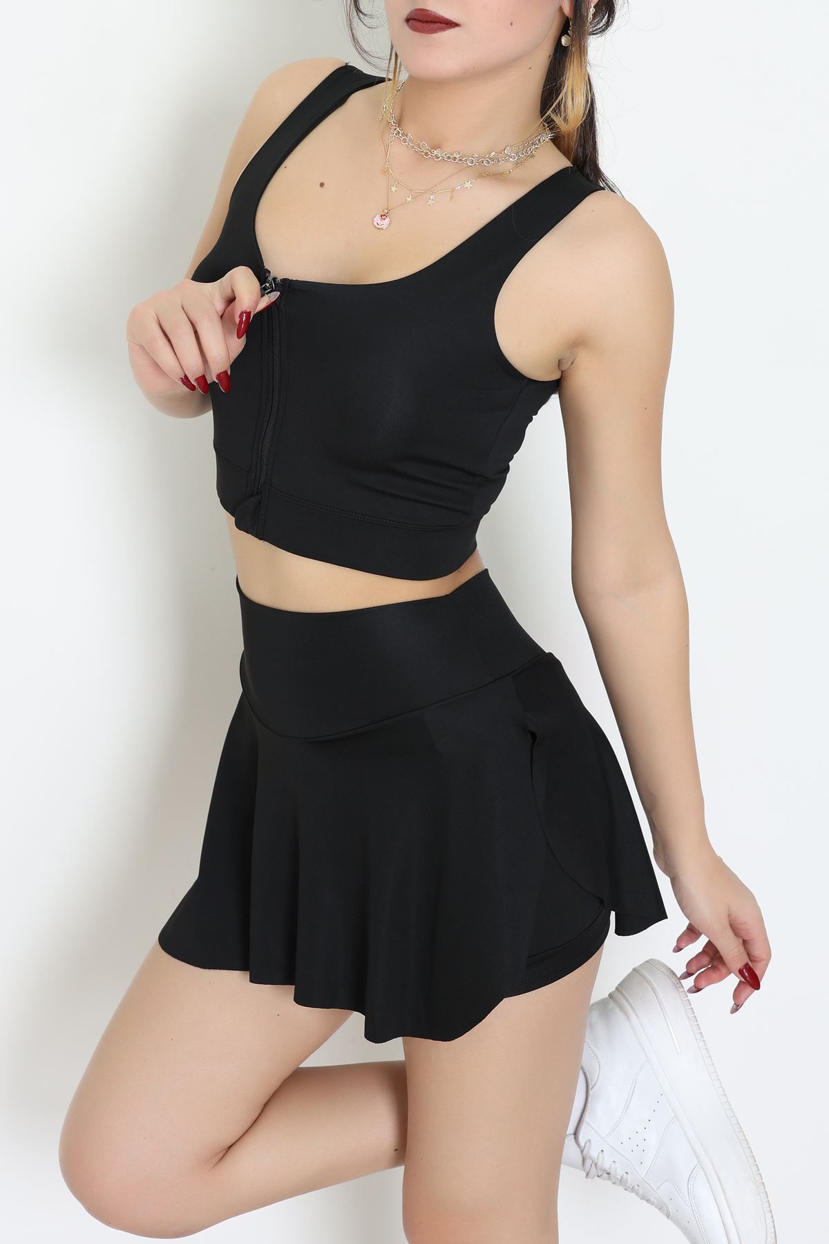 Fermuarlı Kaplı Büstiyer Siyah - 9039.125.