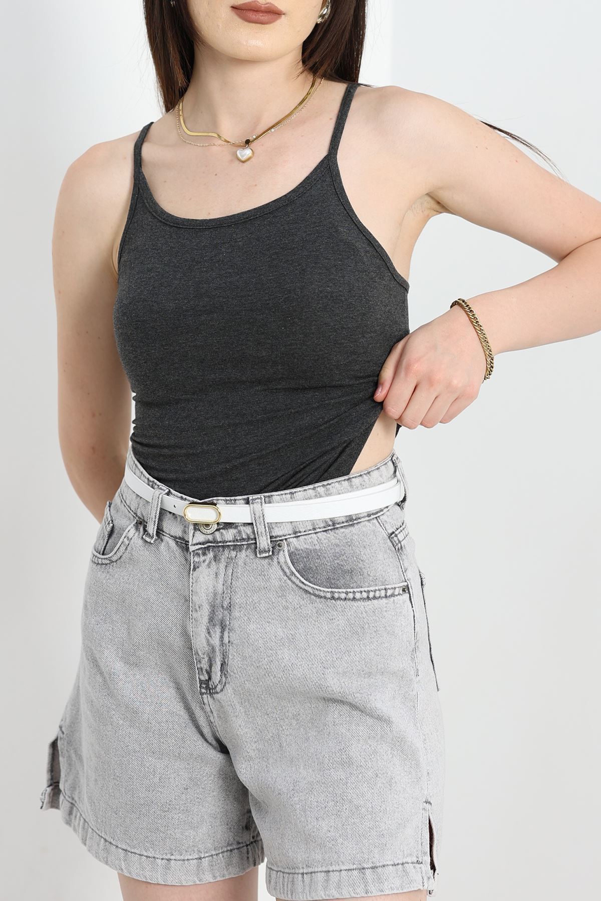 İp Askılı Çıtçıtlı Atlet Füme - 20427.200.