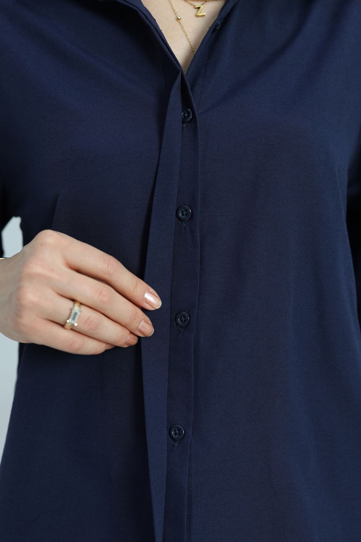 Balon Kol Gömlek Lacivert - 30839.1949.