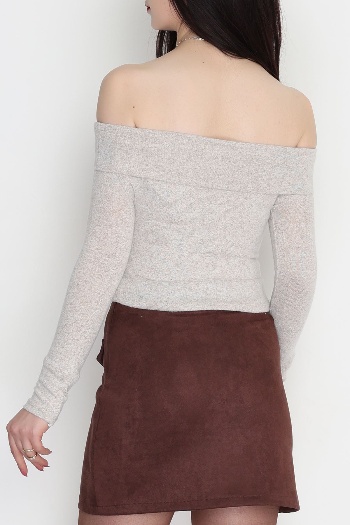 Madonna Yaka Crop Yumoş Body Bej - 50209.1723.