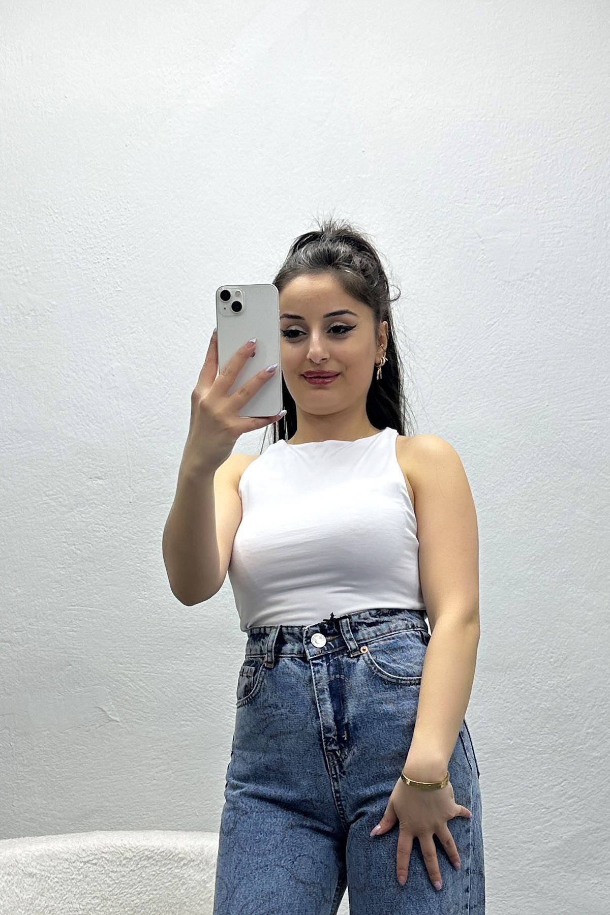 Çıtçıtlı Atlet Beyaz - 19800.200.