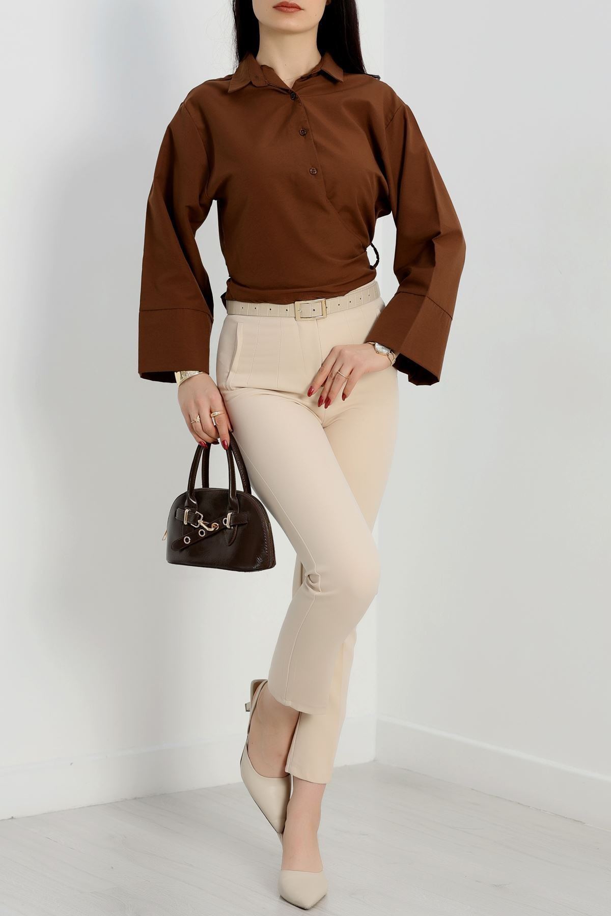 Bağlamalı Gömlek Kahve - 30925.1949.