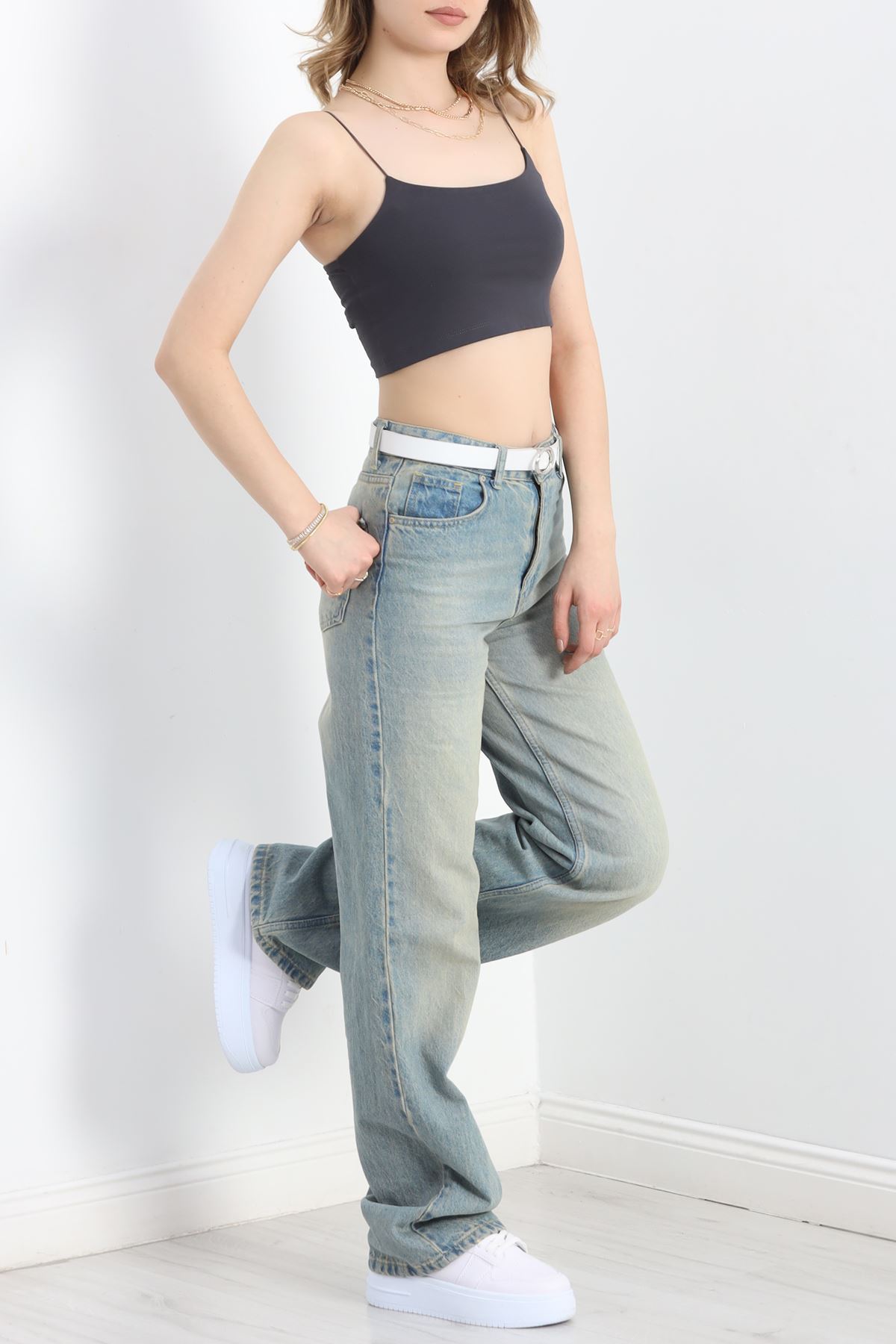 İp Askılı Crop Büstiyer Atlet Füme - 20544.200.