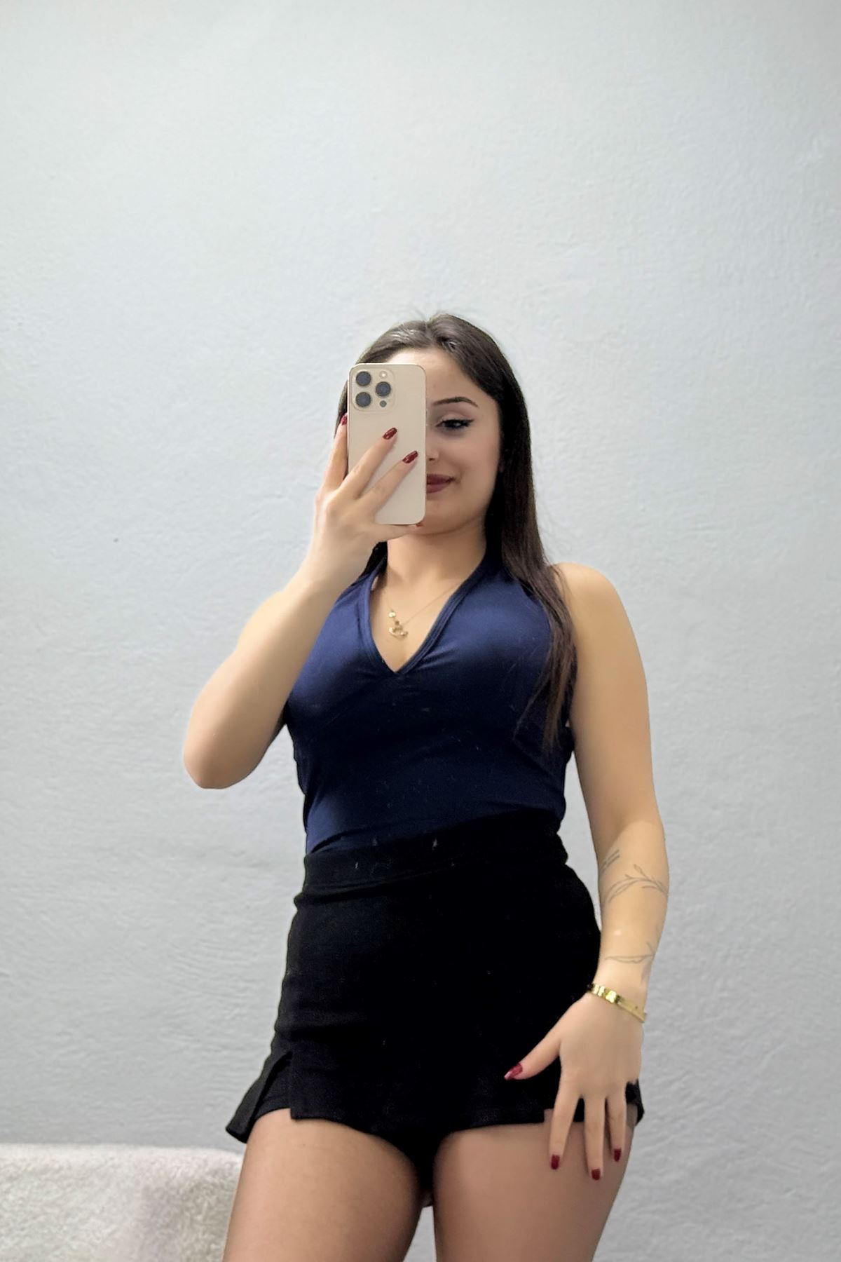 Dalgıç Kumaş Kaplı Bluz Lacivert - 5066.125.