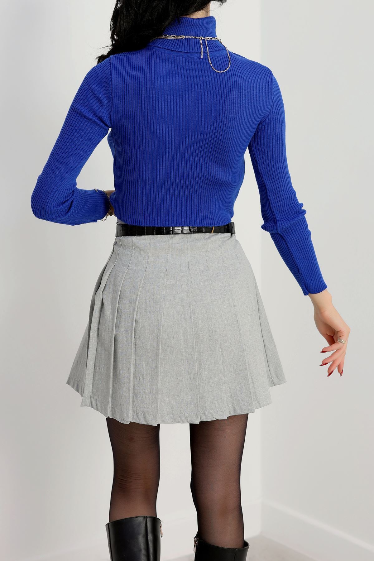 Balıkçı Yaka Triko Saks - 4008.2043.