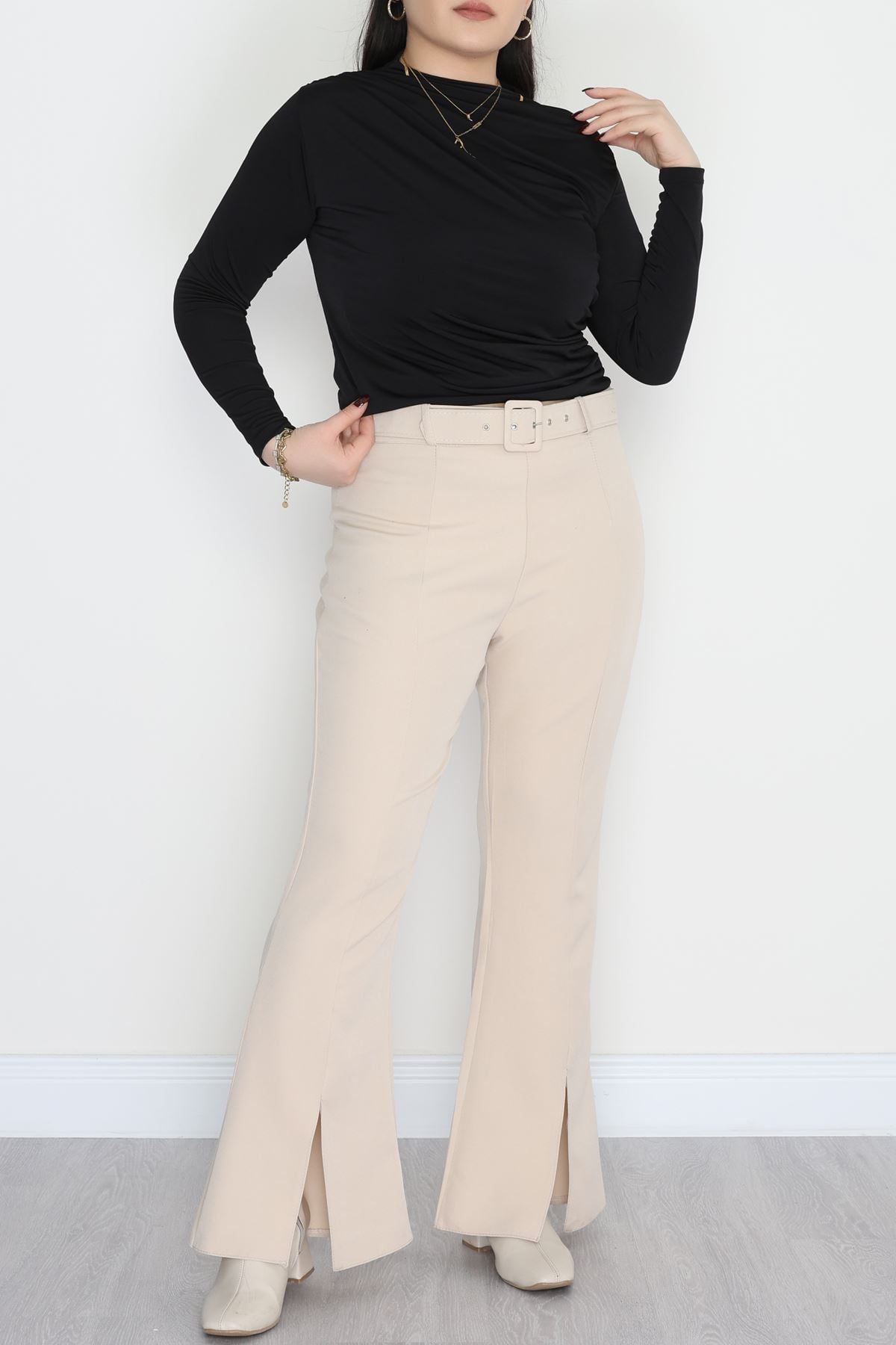 Drape Detaylı Büyük Beden Sandy Bluz Siyah - 70768.1949.