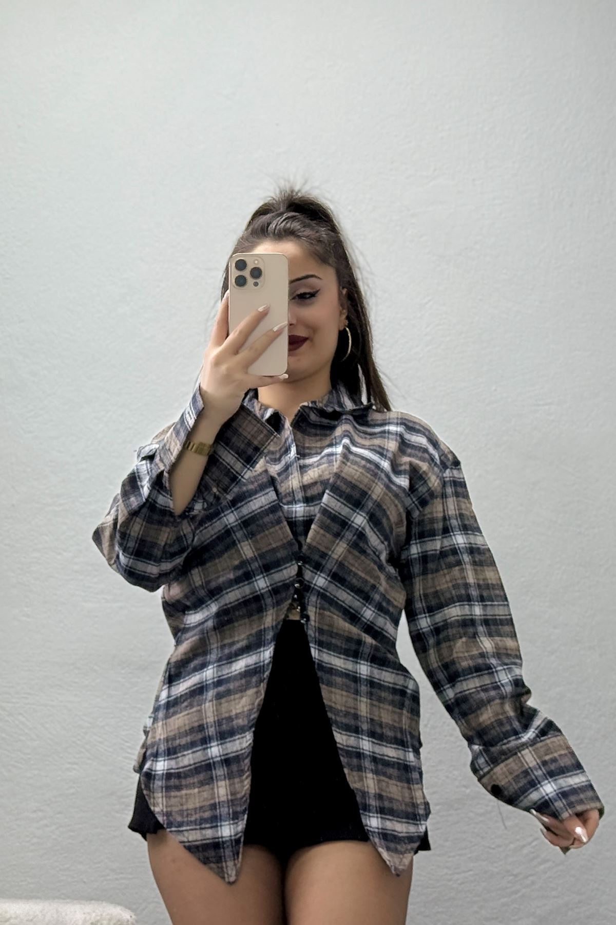 Ekose Gömlek Vizon - 4139.1247.