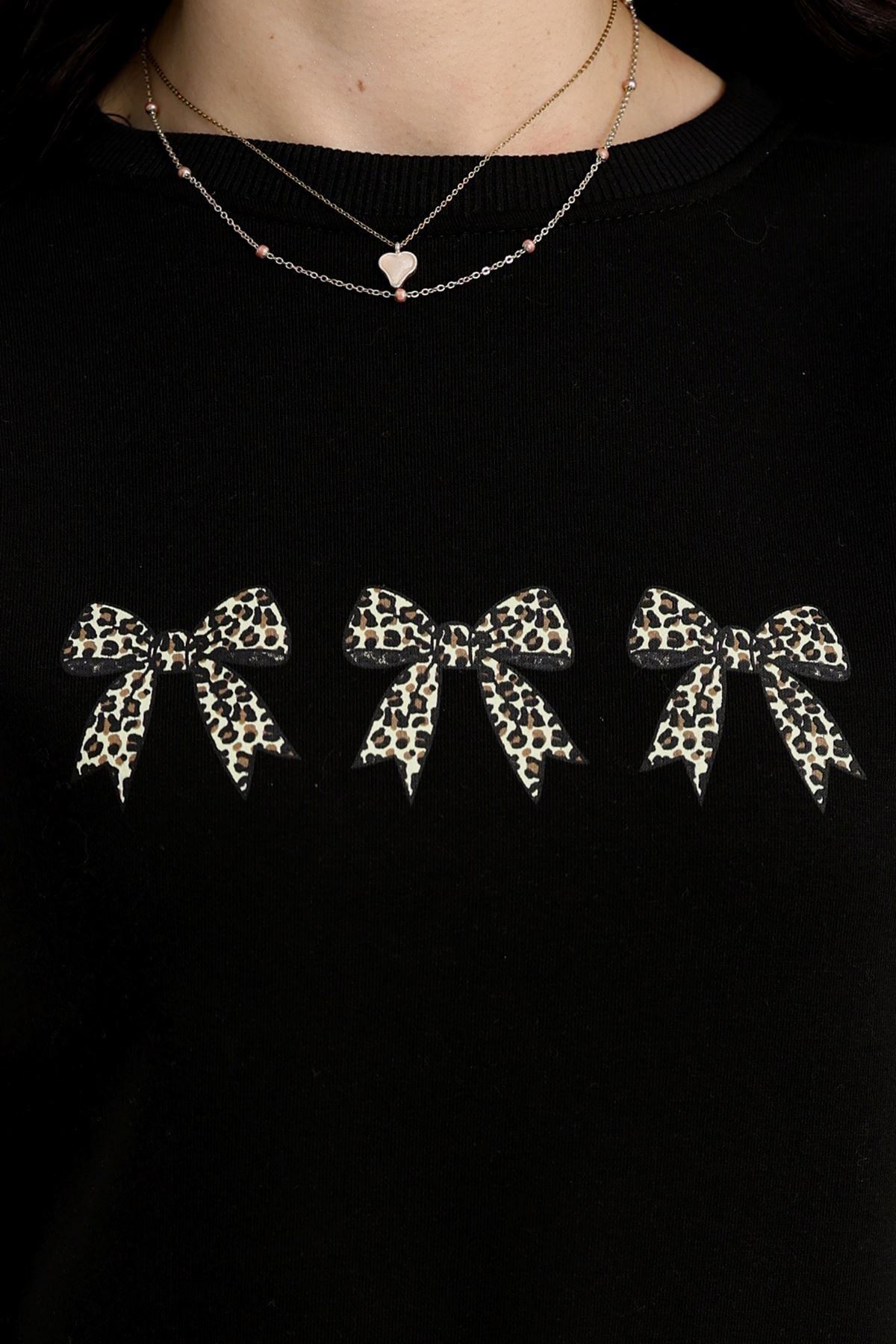 3 İplik Bisiklet Yaka Sweat Siyah - 42241.1878.