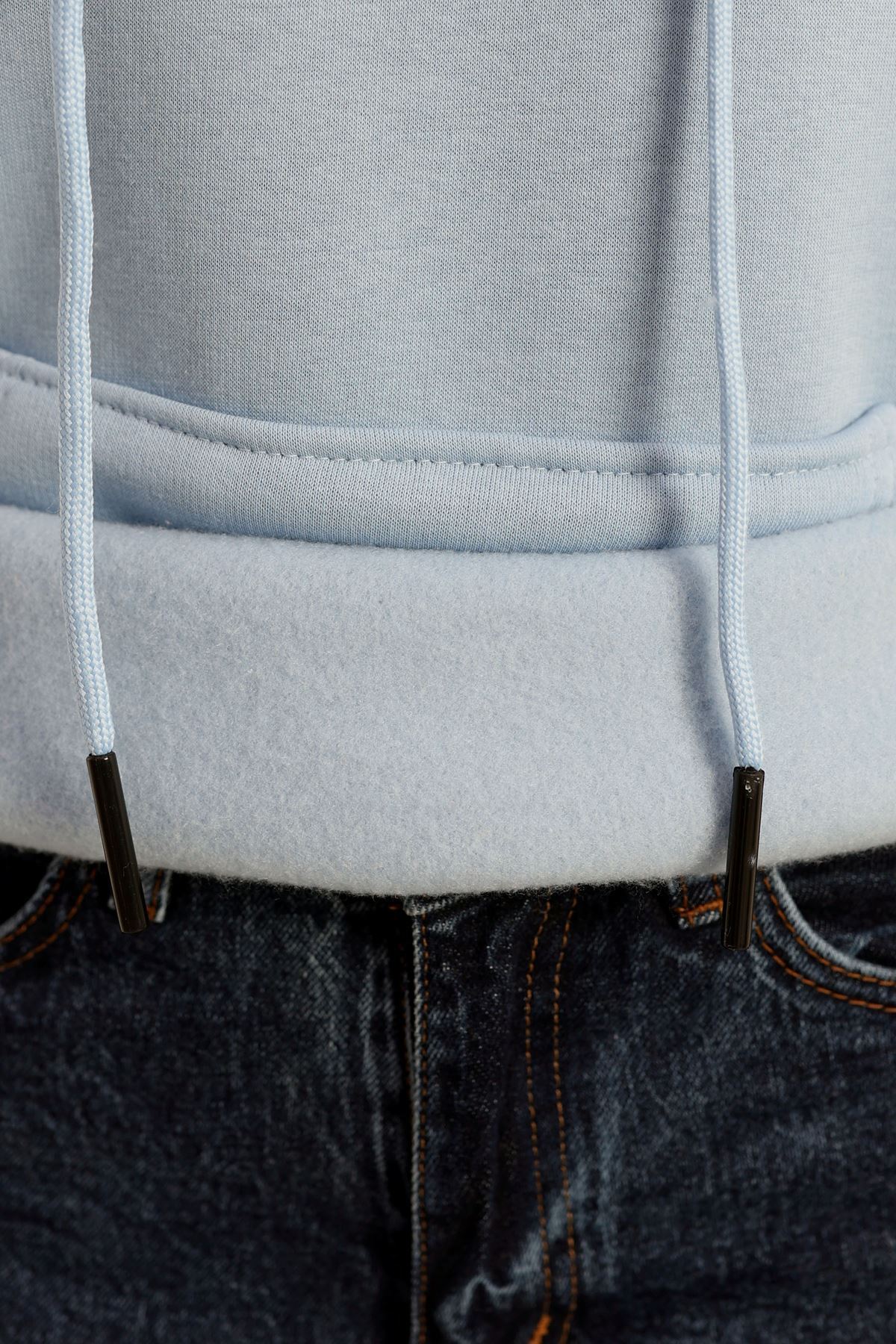 3 İplik Kanguru Cepli Kapşonlu Sweat Bebemavi - 42250.1878.