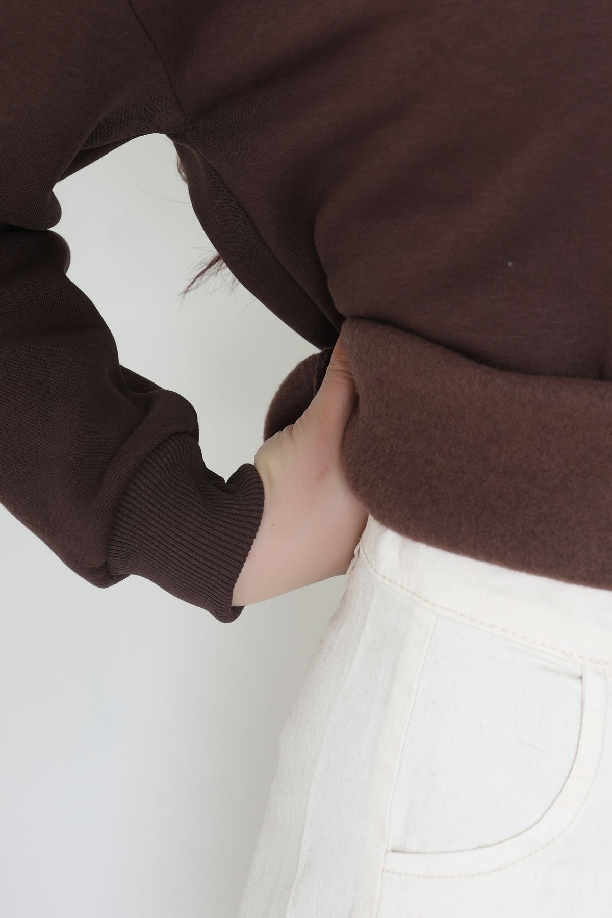 Gömlek Yaka 3 İplik Sweat Kahve - 21985.200.