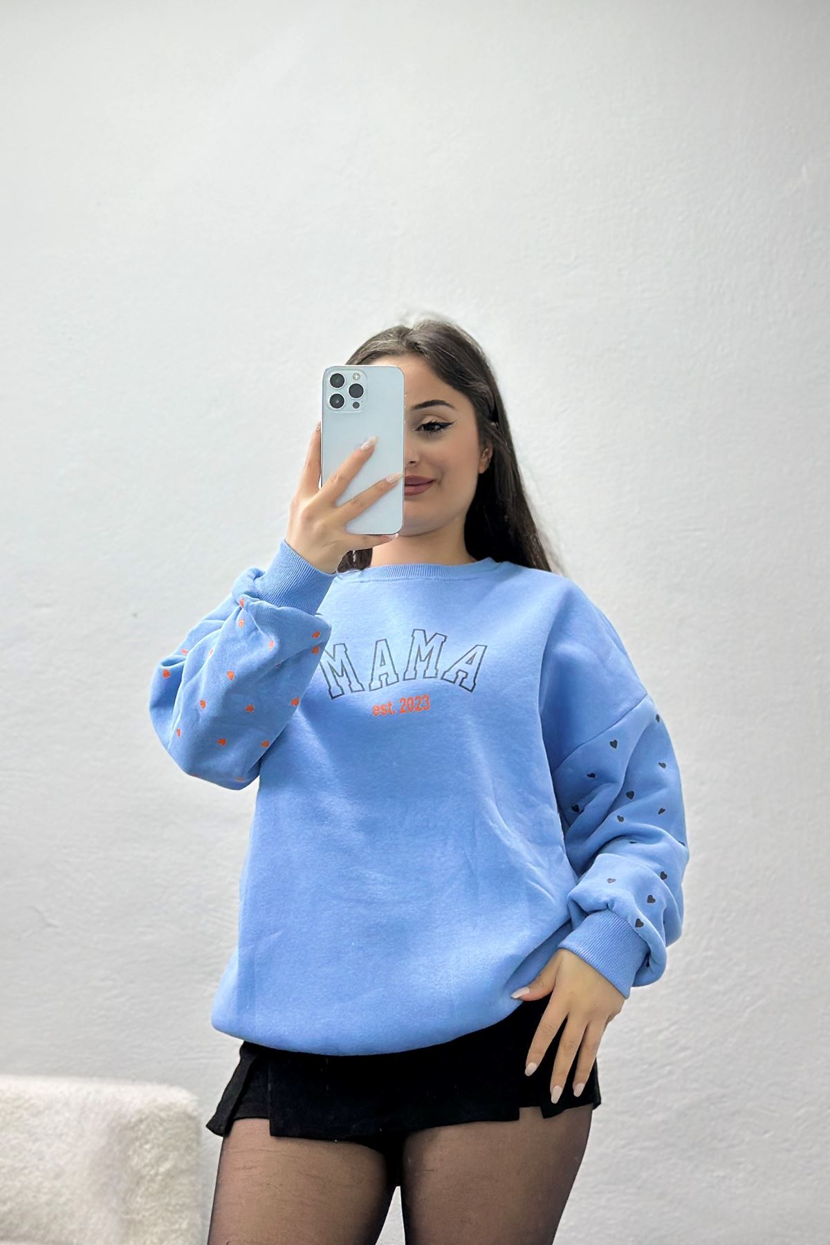 3 İplik Bisiklet Yaka Sweat Bebemavi - 42238.1878.