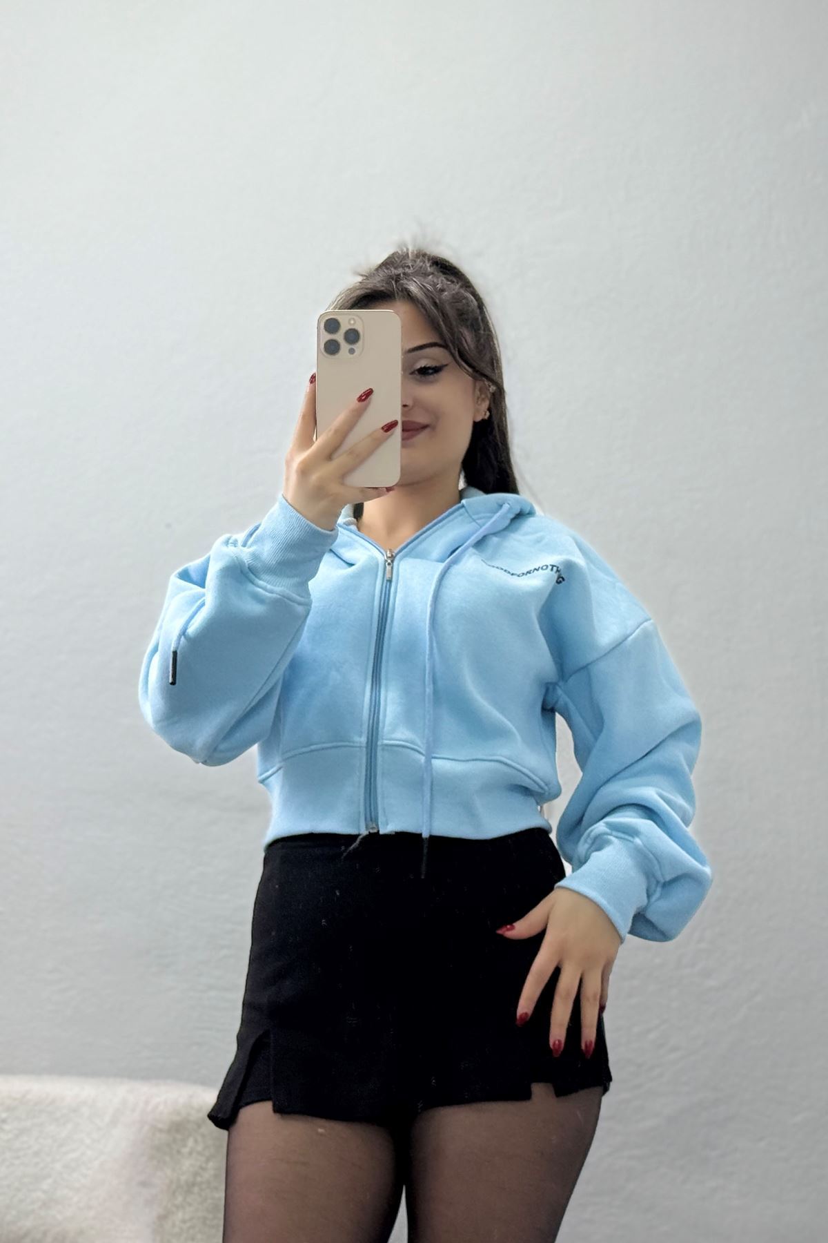 3 İplik Şardonlu Fermuarlı Sweat Bebemavi - 42501.1878.