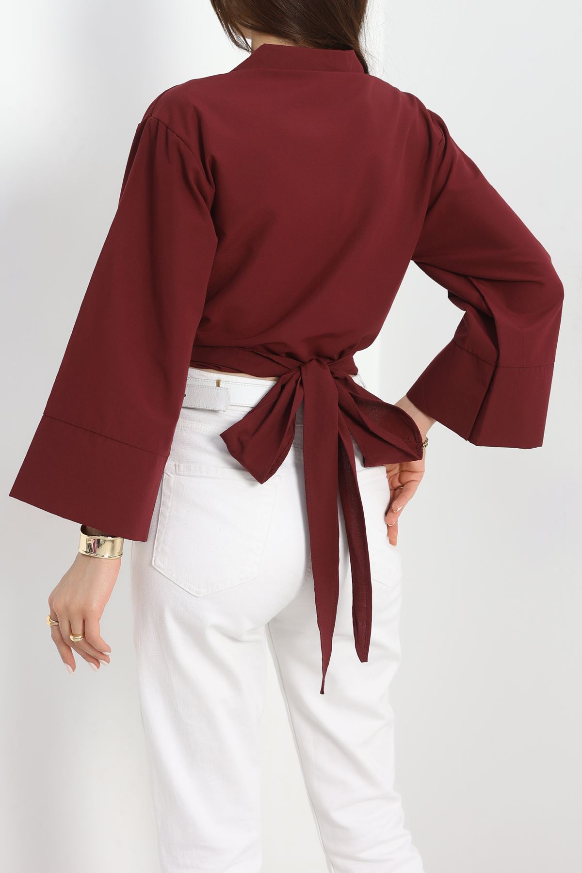 Bağlamalı Gömlek Bordo - 30925.1949.