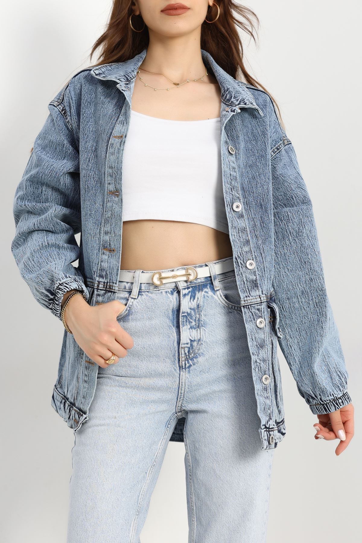 Körüklü Cep Kot Ceket  Koyumavi3 - 20464.1778.