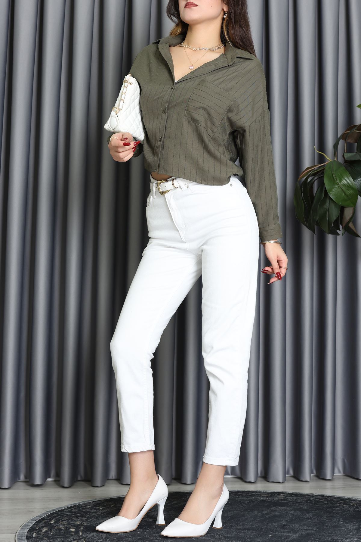 Neva Kumaş Gömlek Haki - 2434.1602.