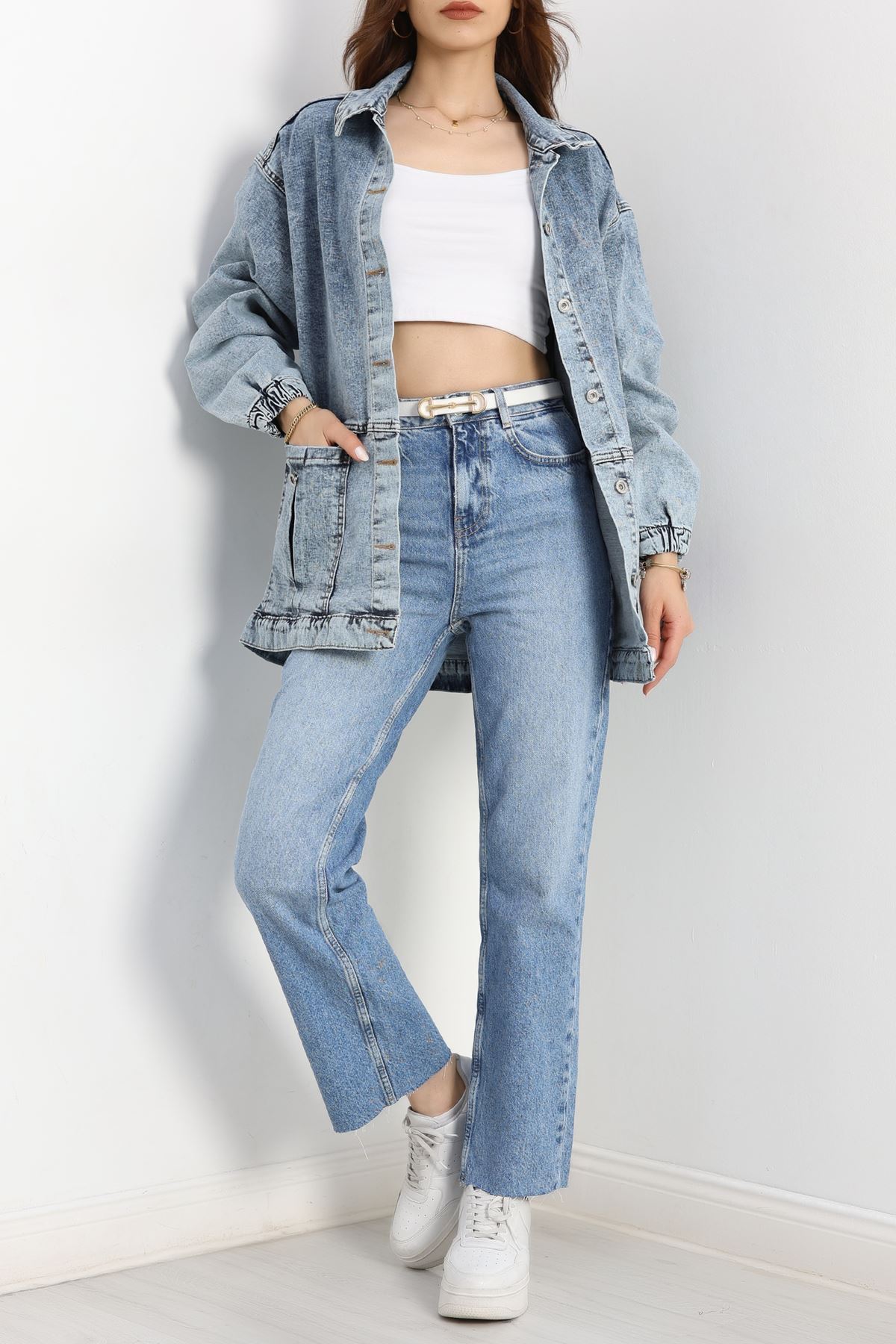 Körüklü Cep Kot Ceket  Mavi2 - 20464.1778.