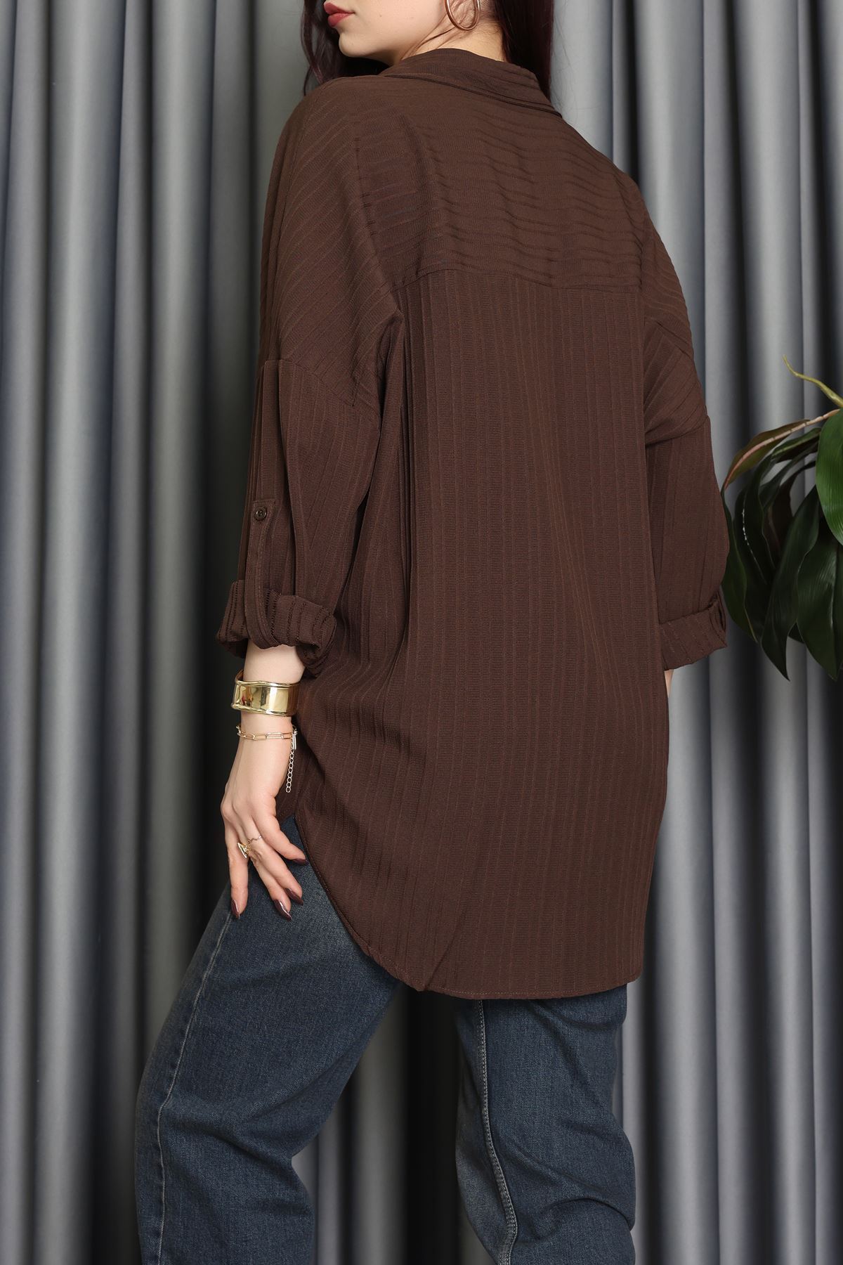 Siena Kumaş Gömlek Kahverengi - 2357.1602.