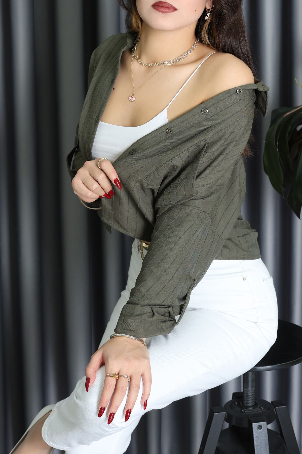 Neva Kumaş Gömlek Haki - 2434.1602.