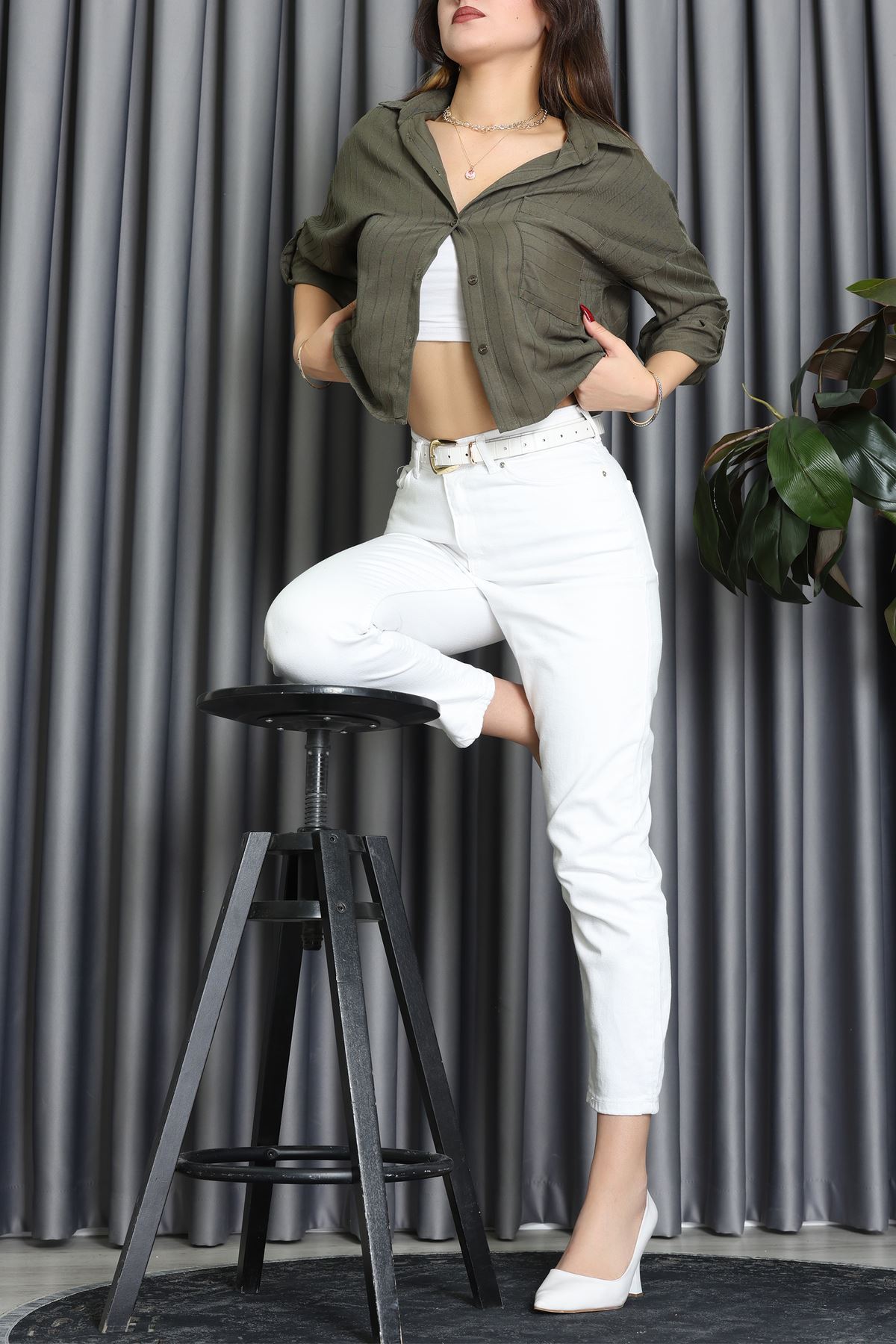 Neva Kumaş Gömlek Haki - 2434.1602.