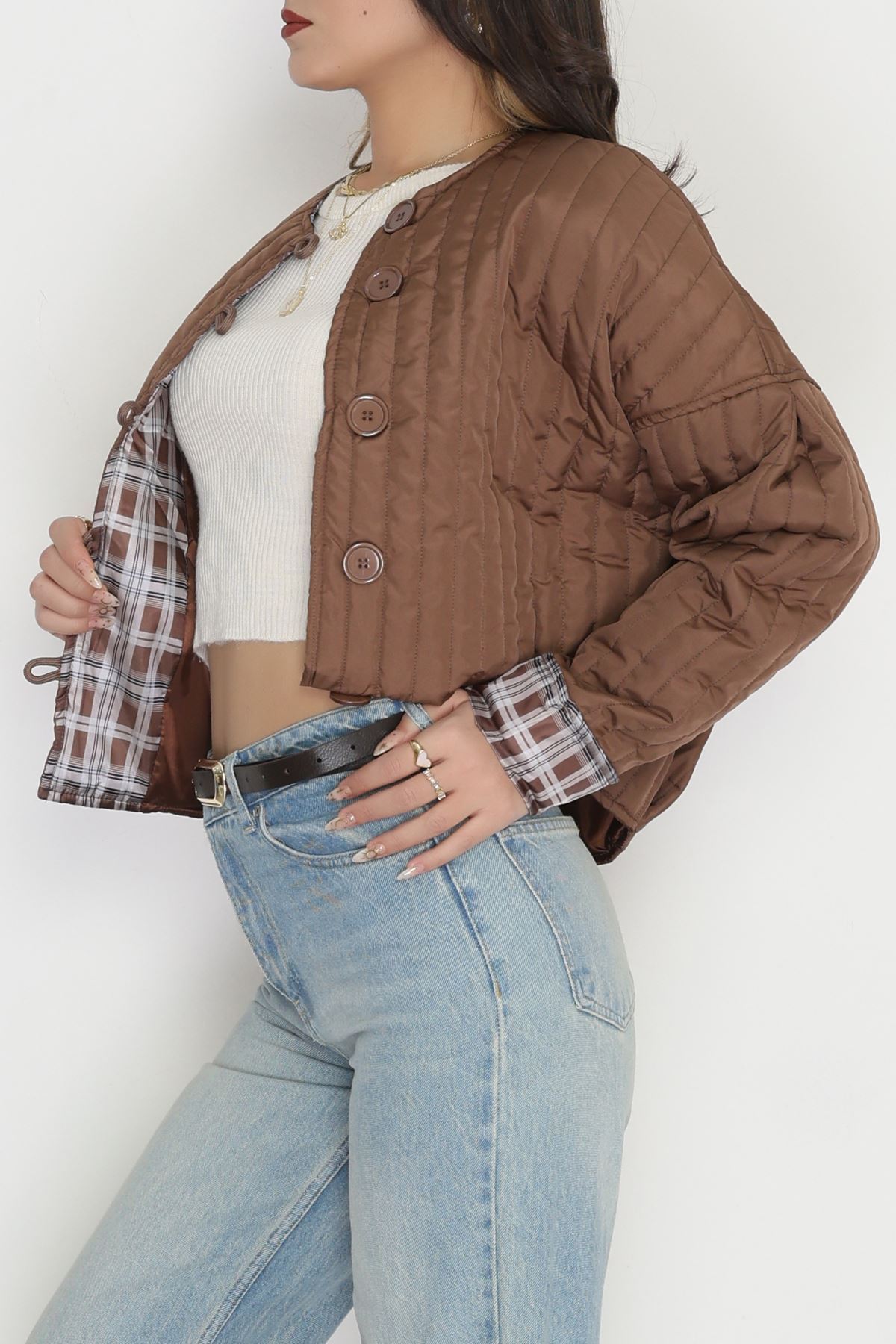 Astarlı Kapitone Ceket Kahve - 31635.439.