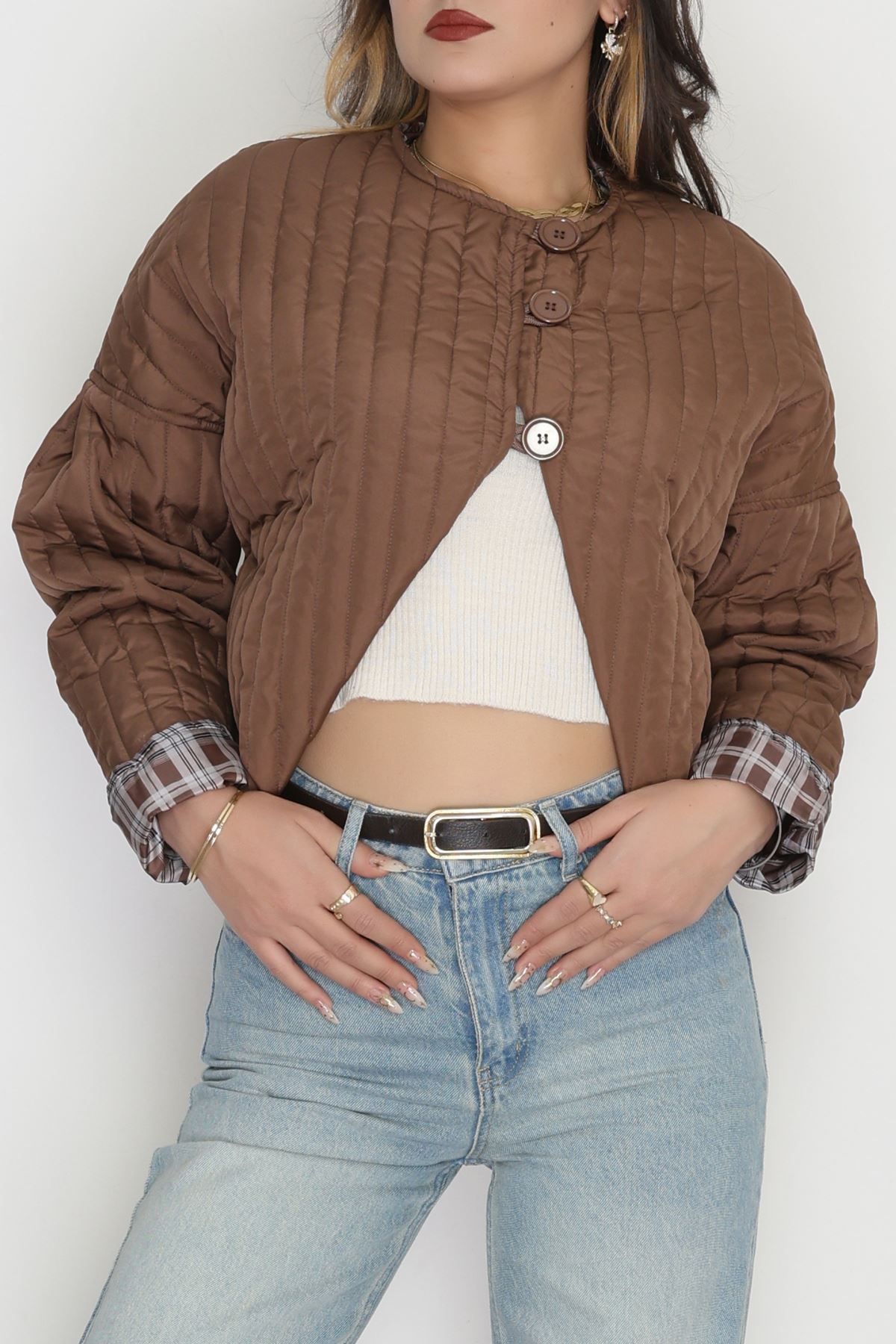 Astarlı Kapitone Ceket Kahve - 31635.439.