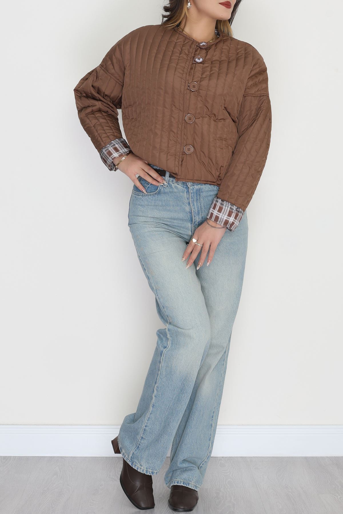 Astarlı Kapitone Ceket Kahve - 31635.439.