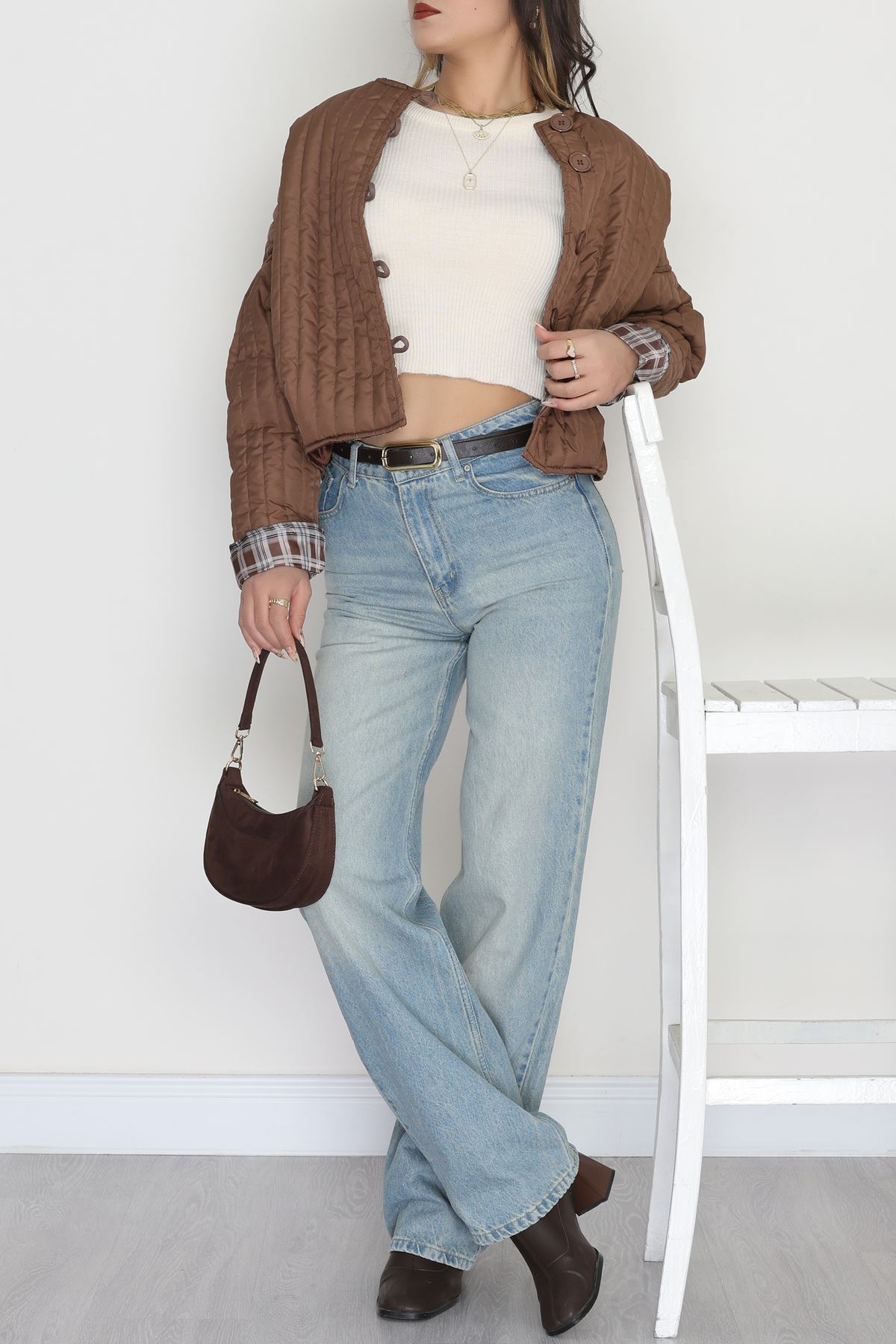 Astarlı Kapitone Ceket Kahve - 31635.439.