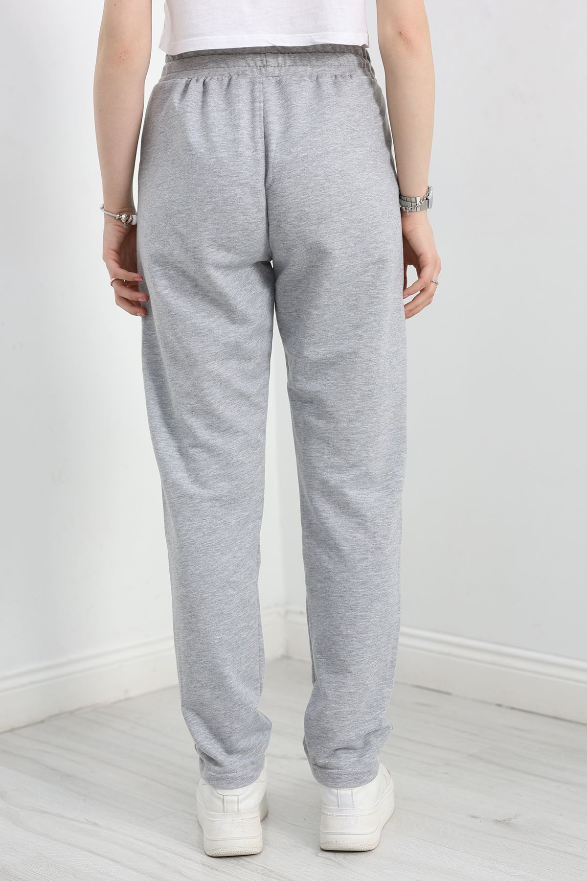 A Kalite 2 İplik Düz Paça Eşofman Altı Gri - 40509.1431.