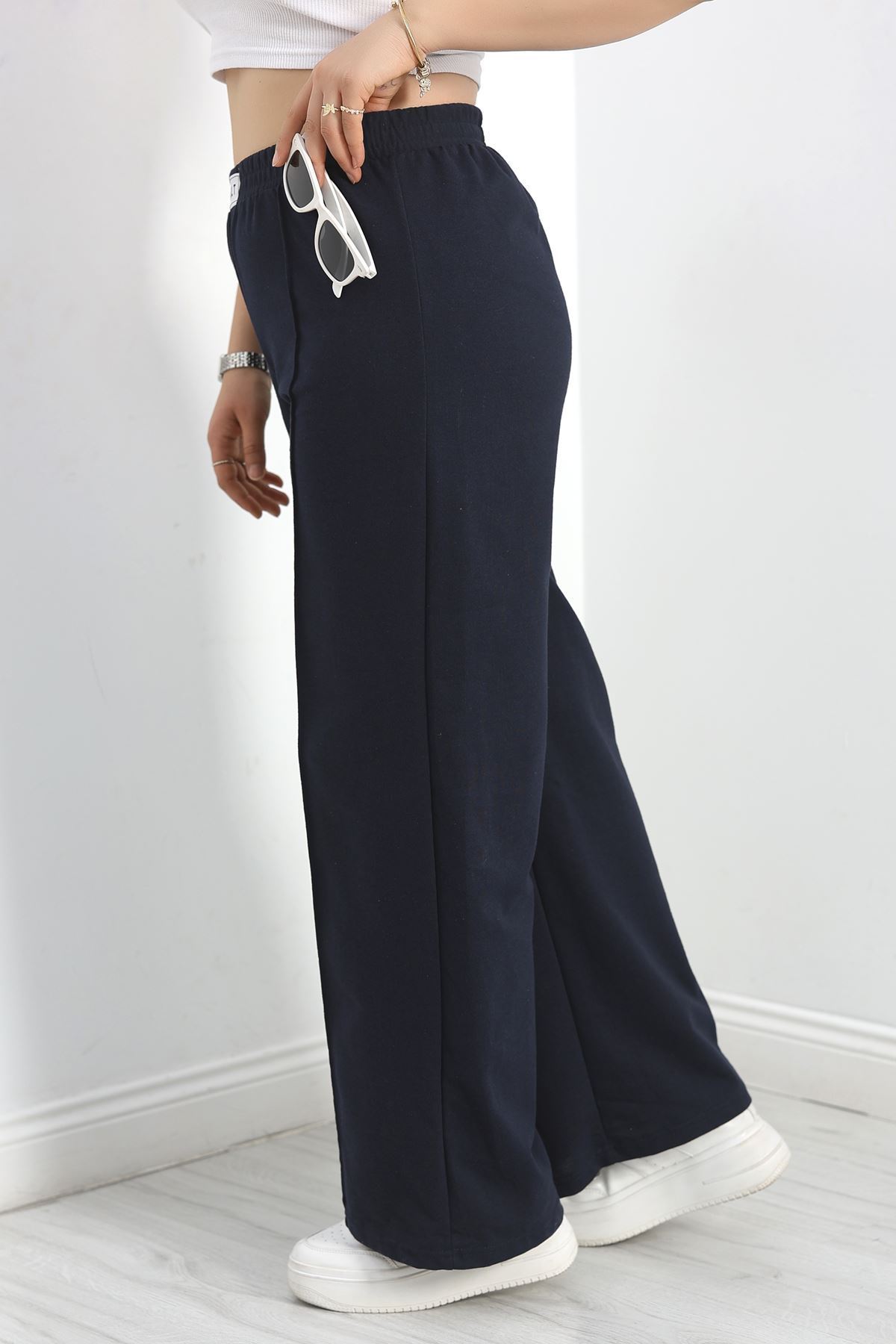 Çımalı Armalı Büyük Beden Eşofman Altı Lacivert - 20231.1005.