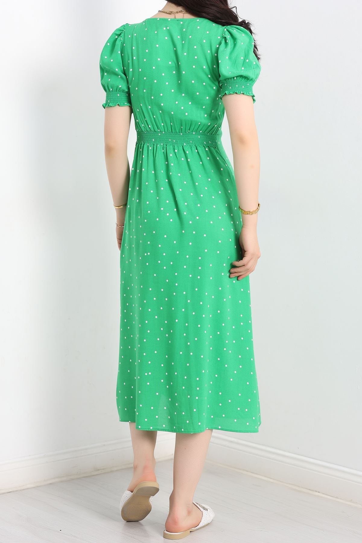 Öpücük Yaka Elbise Puanlıyeşil - 696.1247.