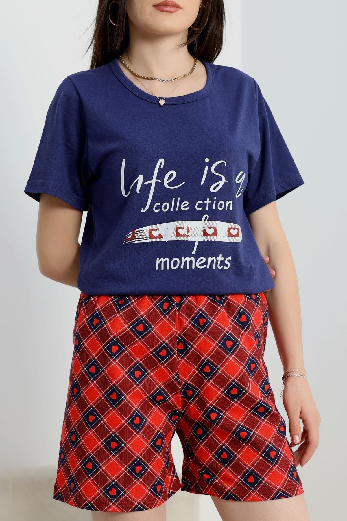 Süprem Baskılı Pijama Takım Lacikırmızı - 50775.1773.