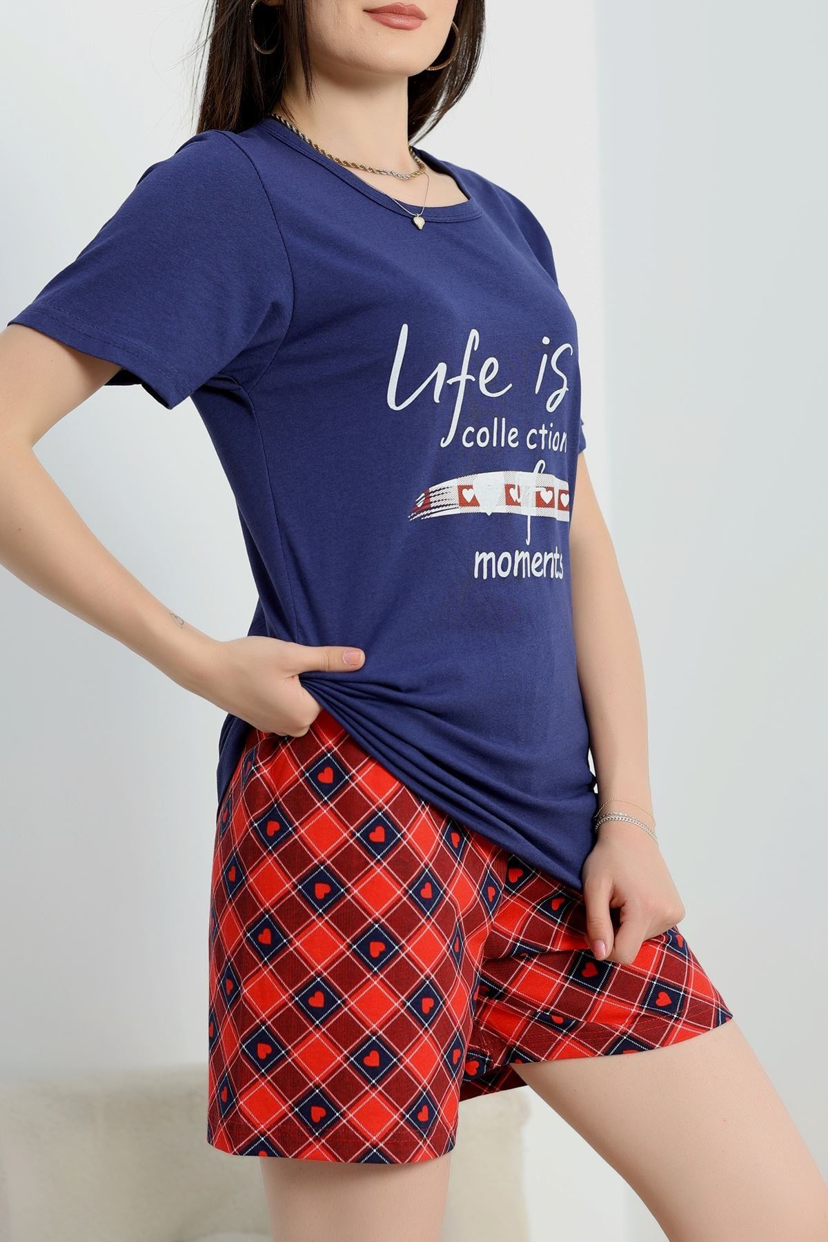 Süprem Baskılı Pijama Takım Lacikırmızı - 50775.1773.