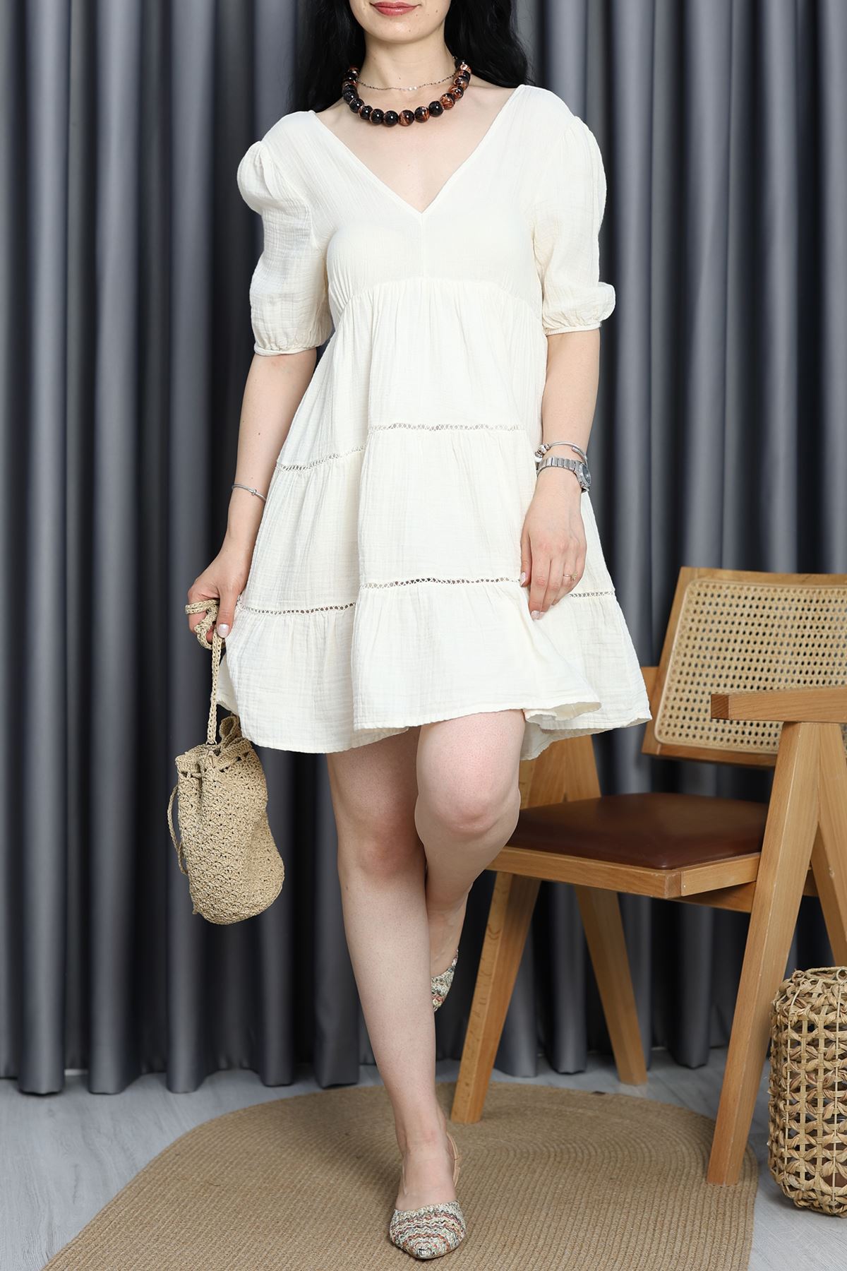 Müslin Elbise Bej - 41569.308.