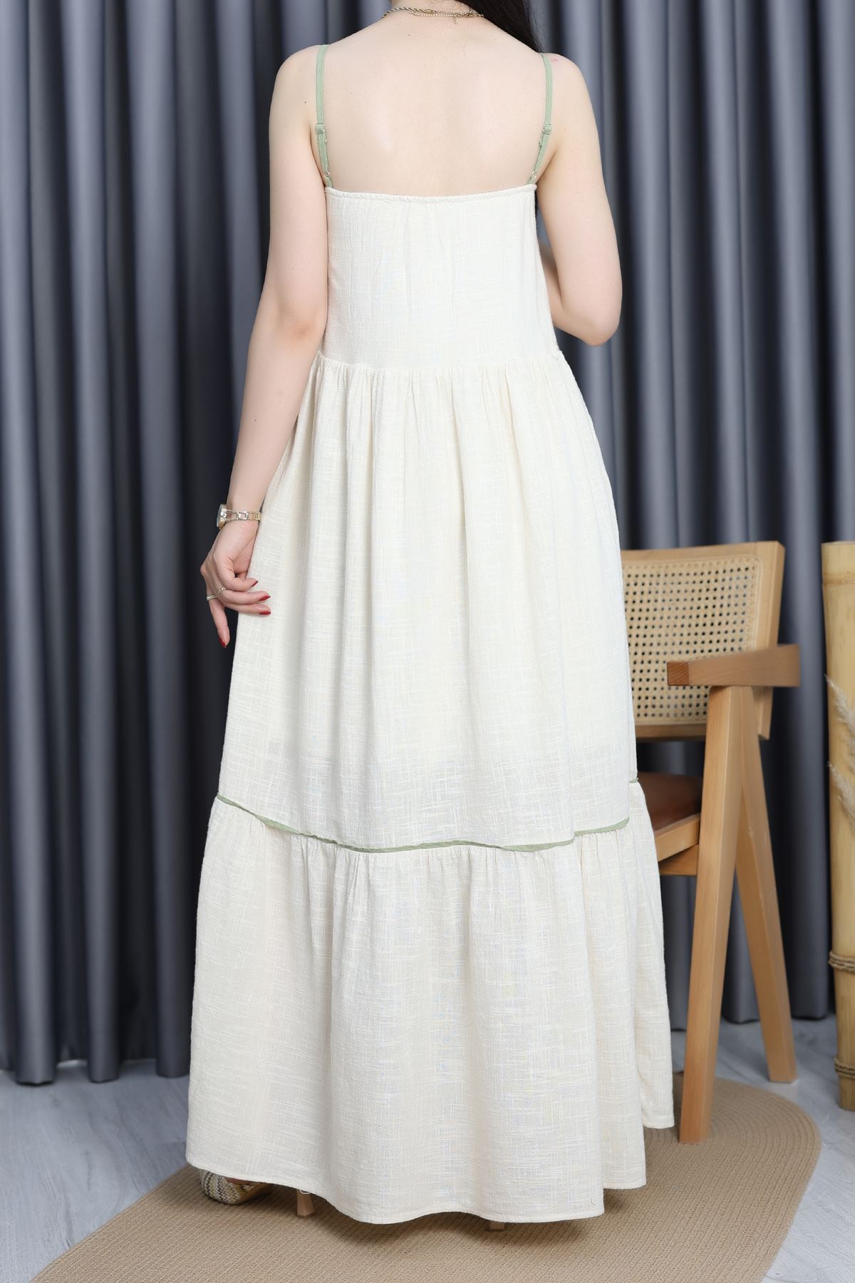 Keten Elbise Bej - 41566.308.