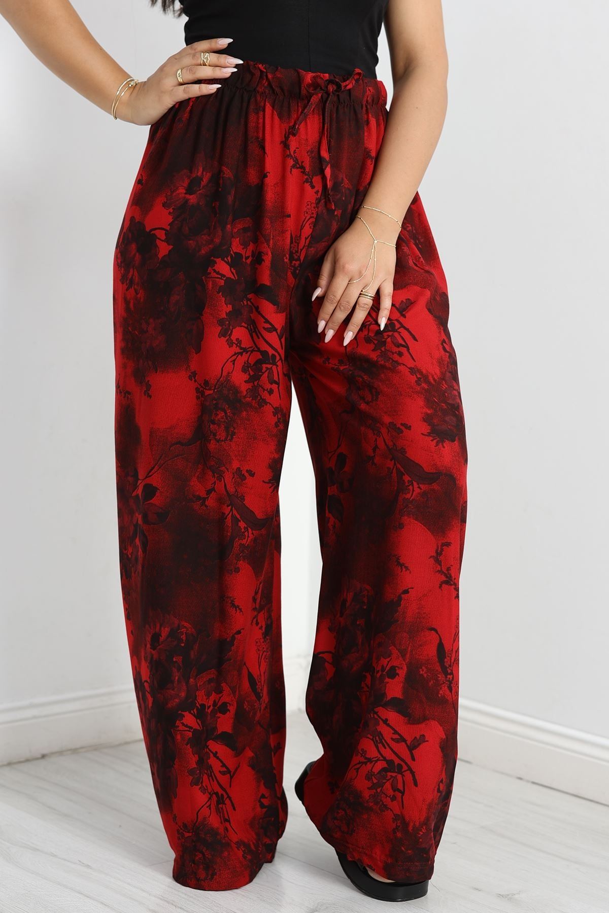 Battal Viskon Pantolon Bordosiyah - 70337.701.