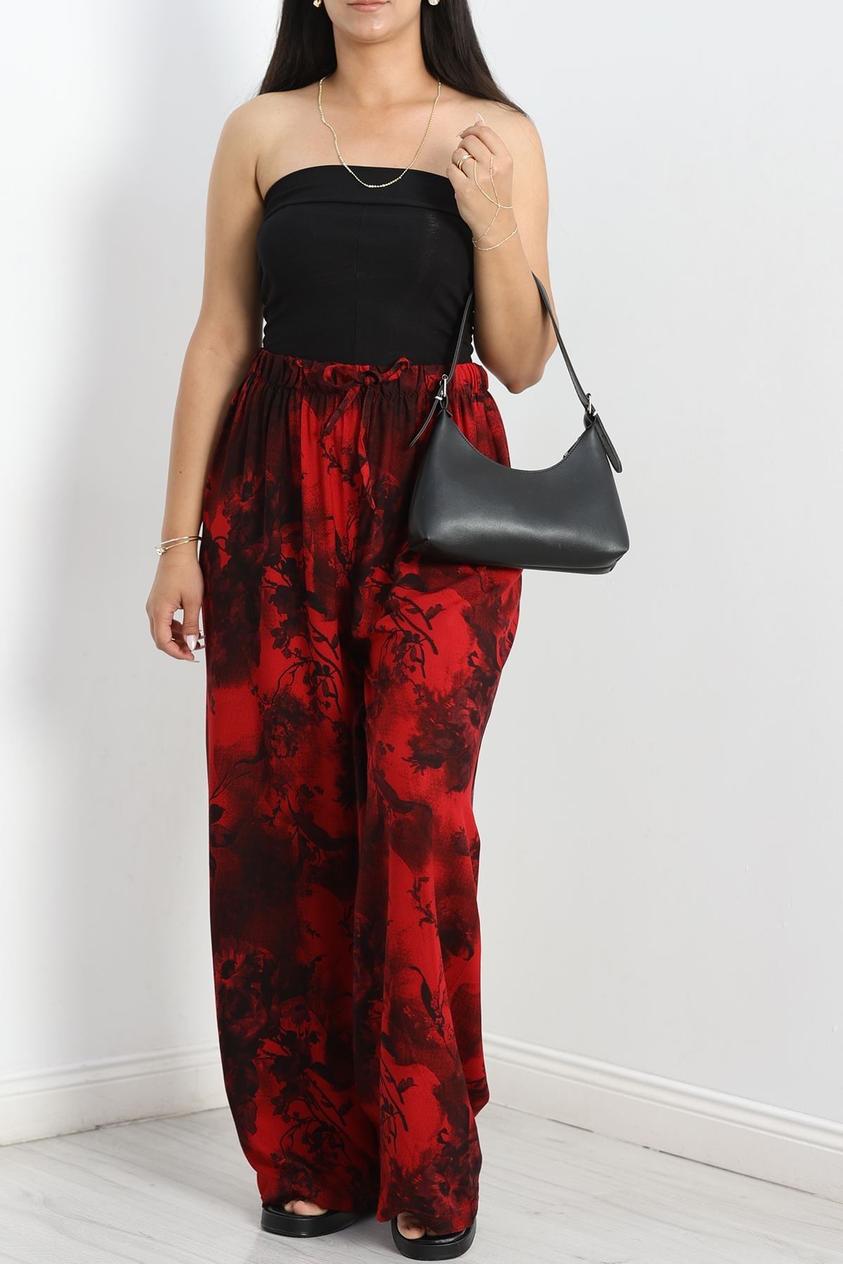 Battal Viskon Pantolon Bordosiyah - 70337.701.