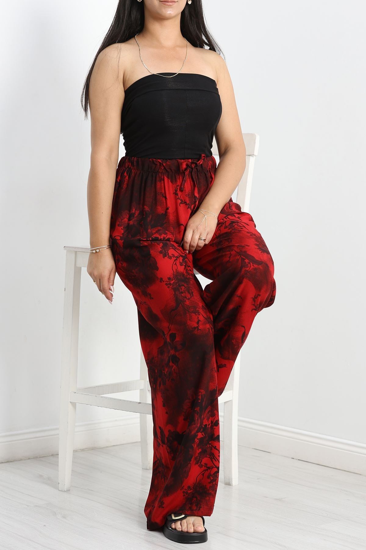 Battal Viskon Pantolon Bordosiyah - 70337.701.