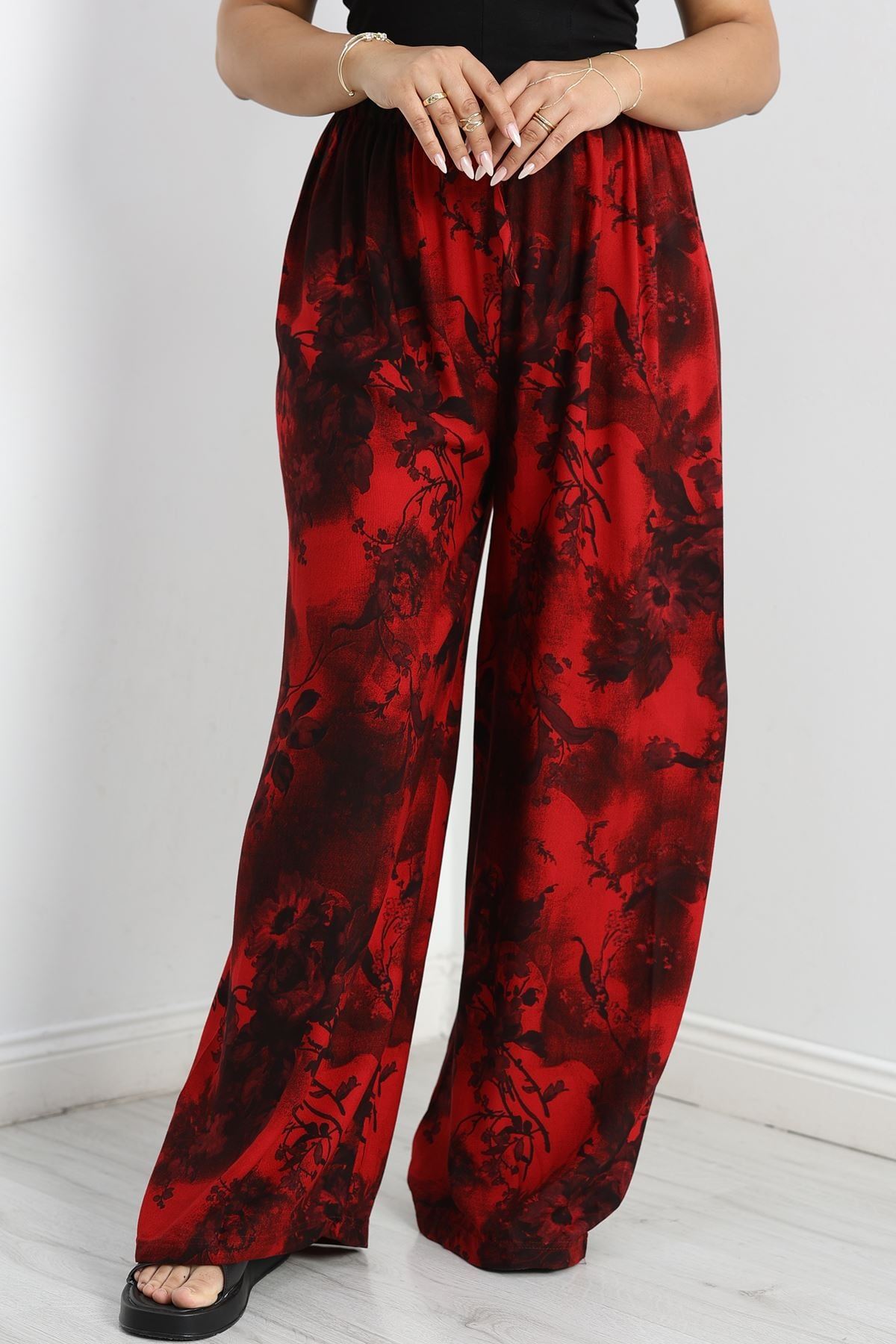 Battal Viskon Pantolon Bordosiyah - 70337.701.