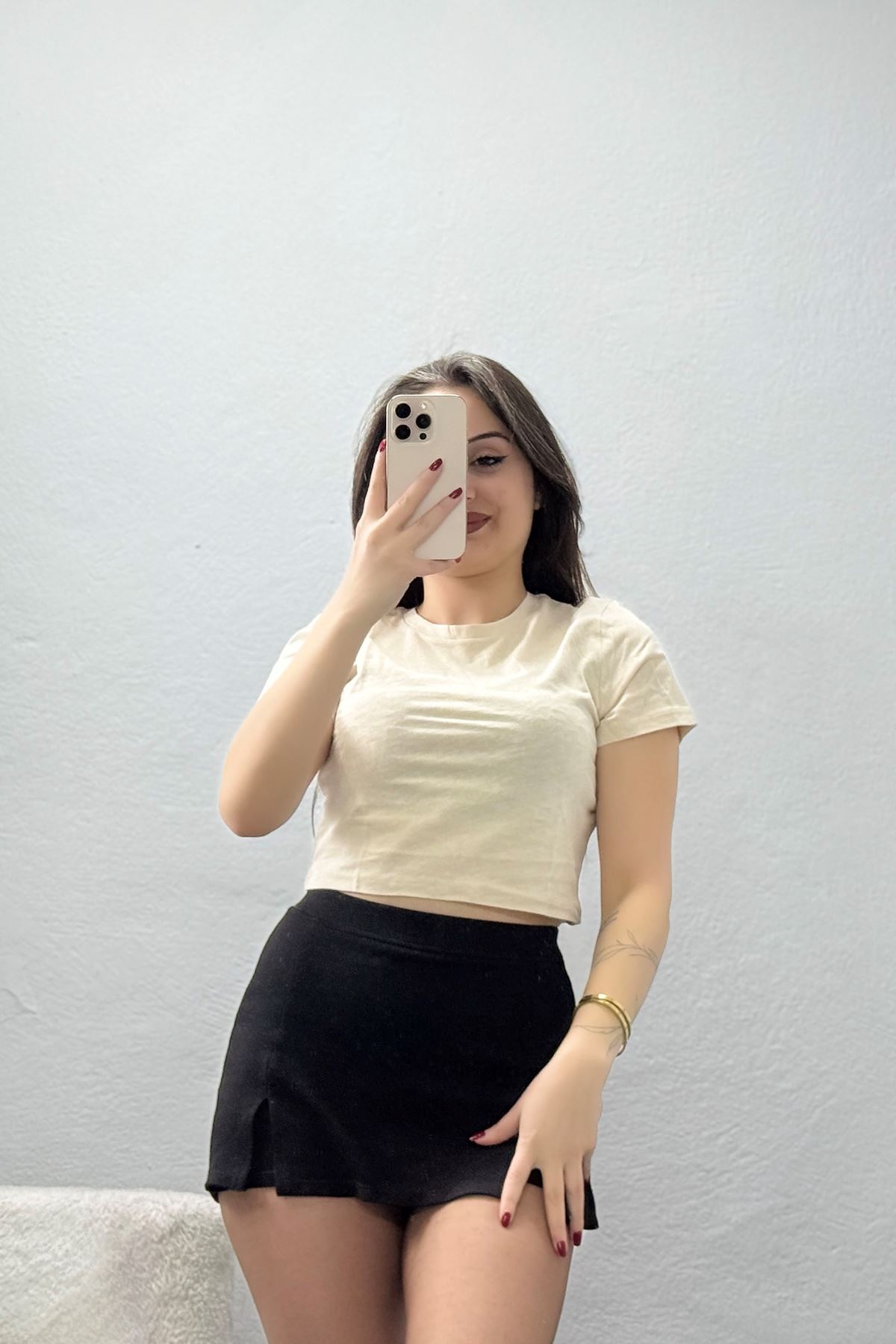 Crop Tişört Taş - 019.1238.