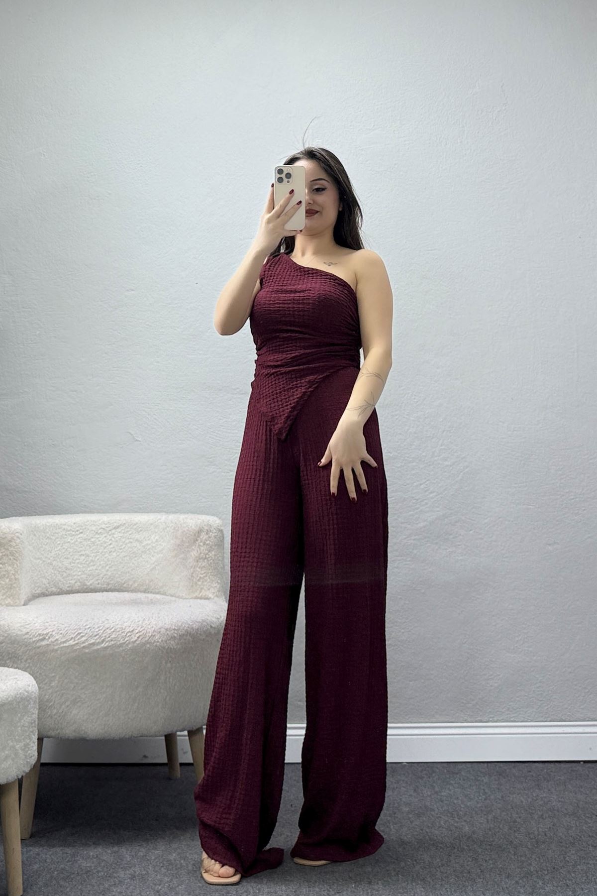 Bubble Tek Omuz Takım Bordo - 32241.1857.